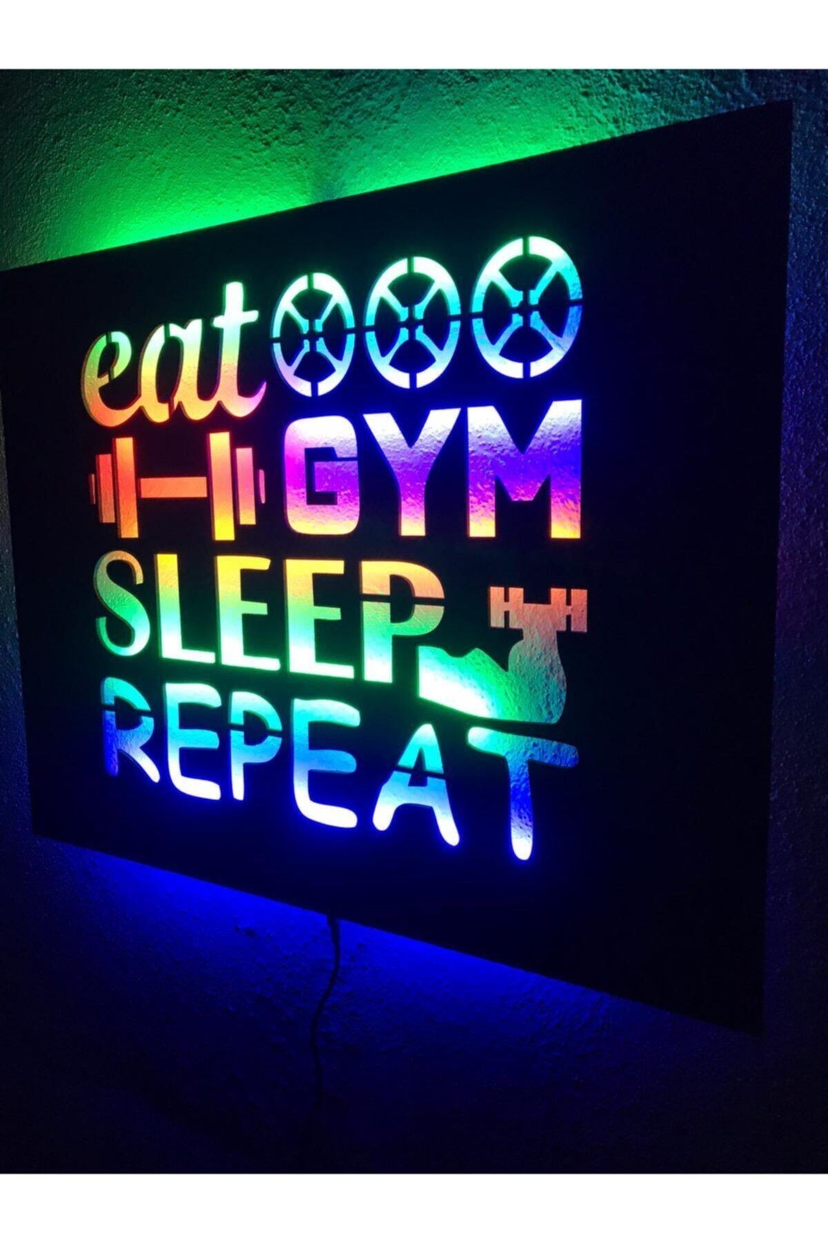 Fitness Gym Işıklı Tablo