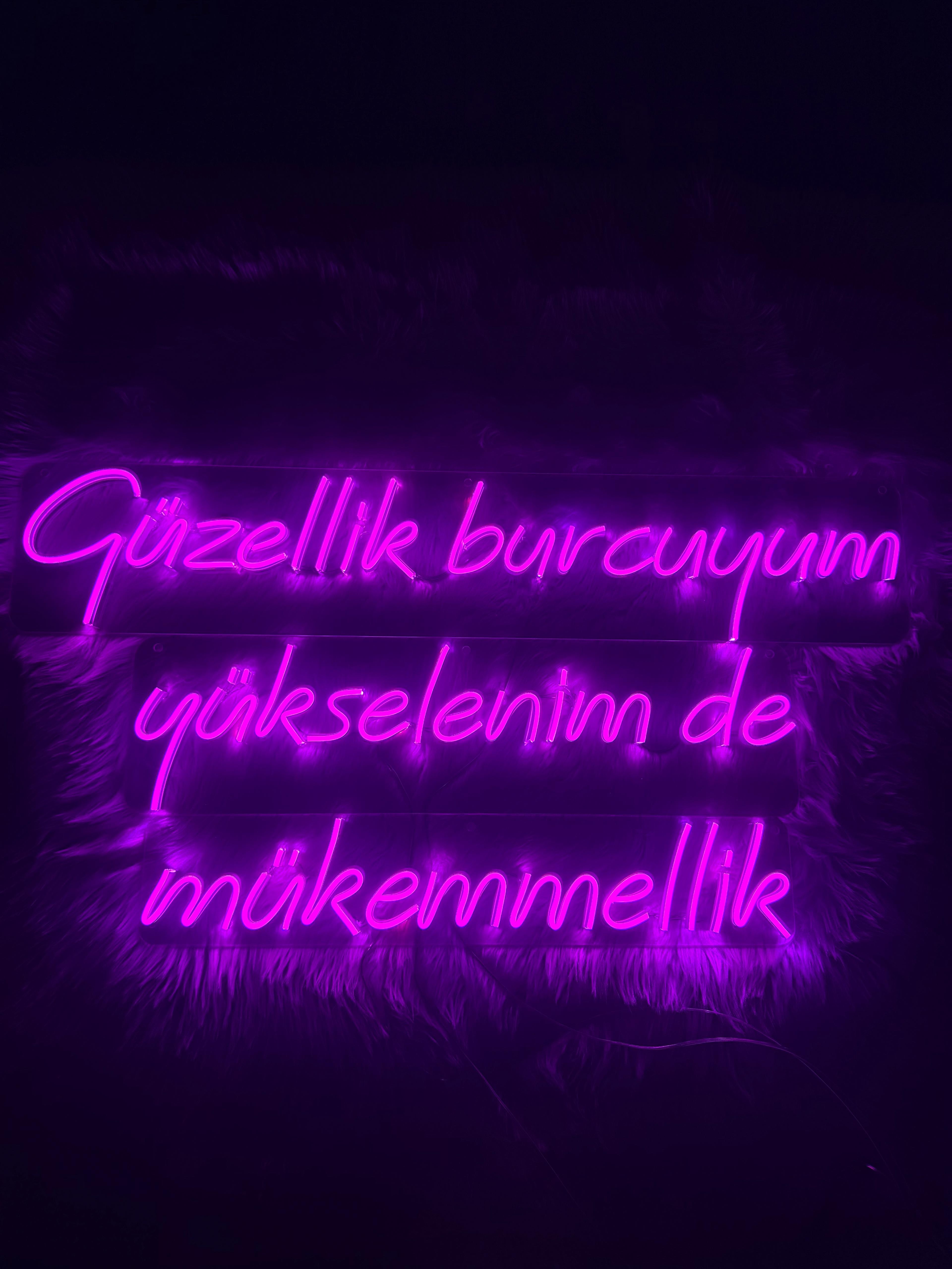 Güzellik Burcuyum Yükselenim De Mükemmelik Neon Tabela Dekoratif Aydınlatma