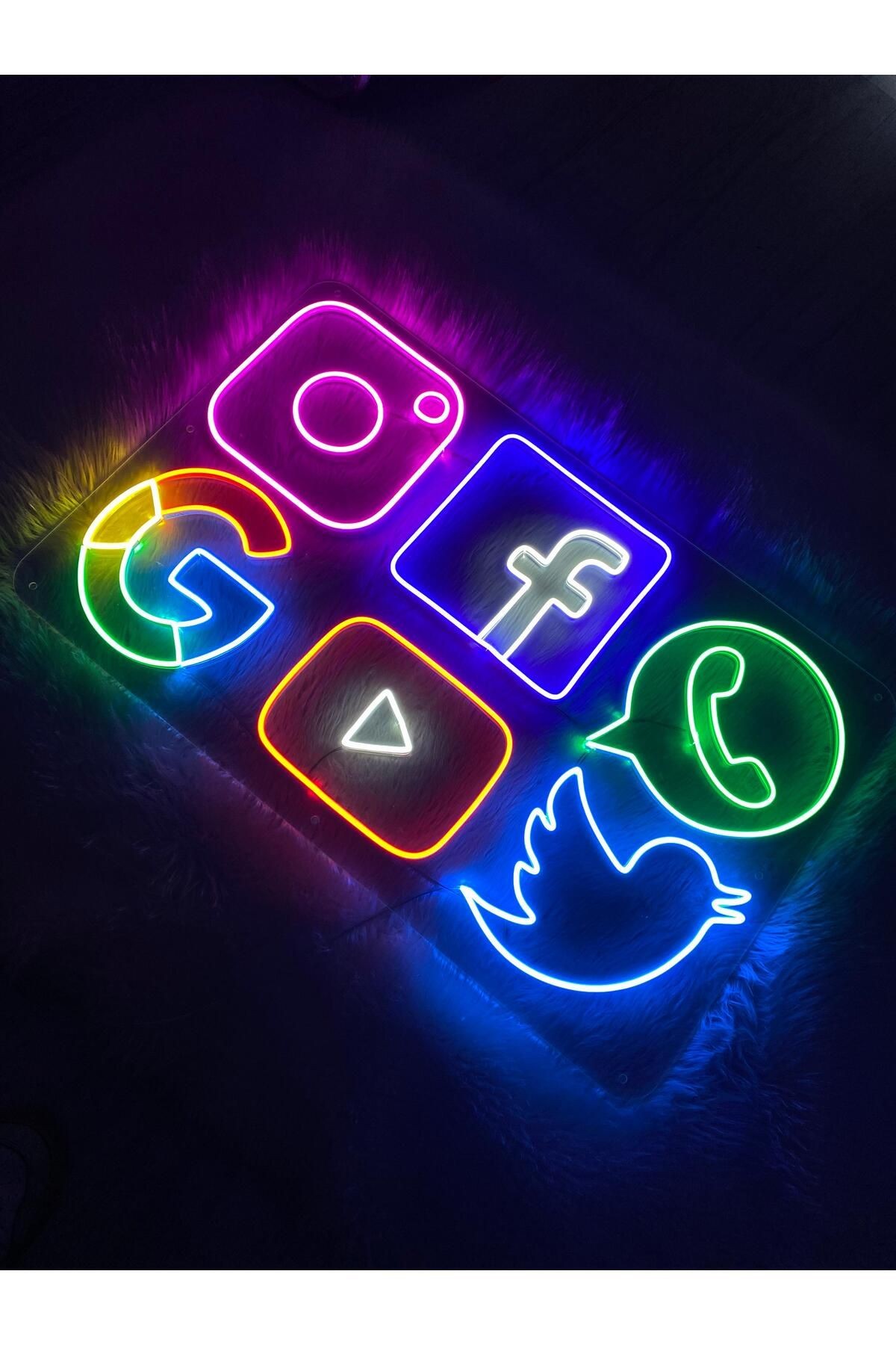 Sosyal Medya Neon Dekoratif Aydınlatma