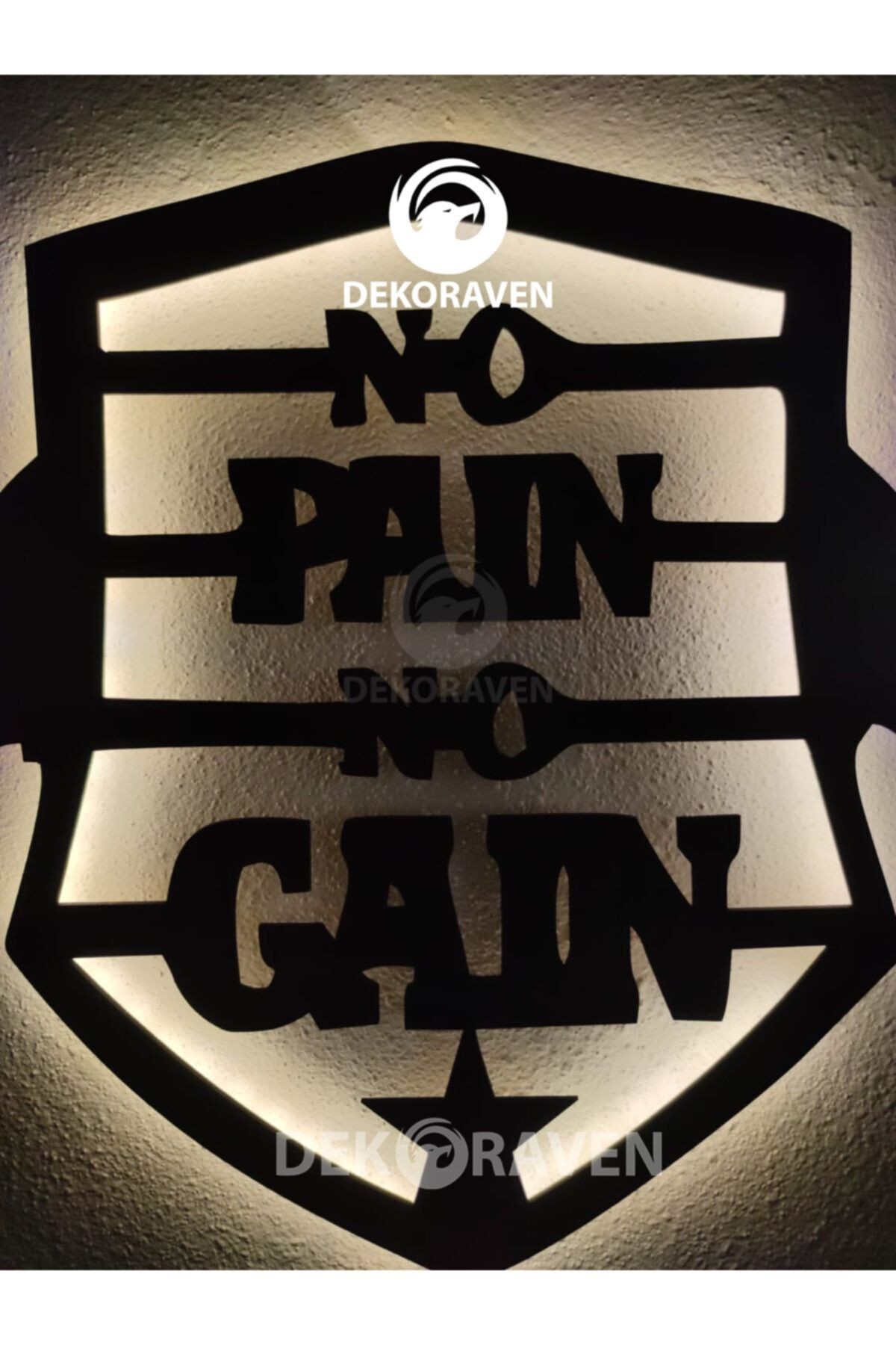 No Pain No Gain Led Işıklı Tablo