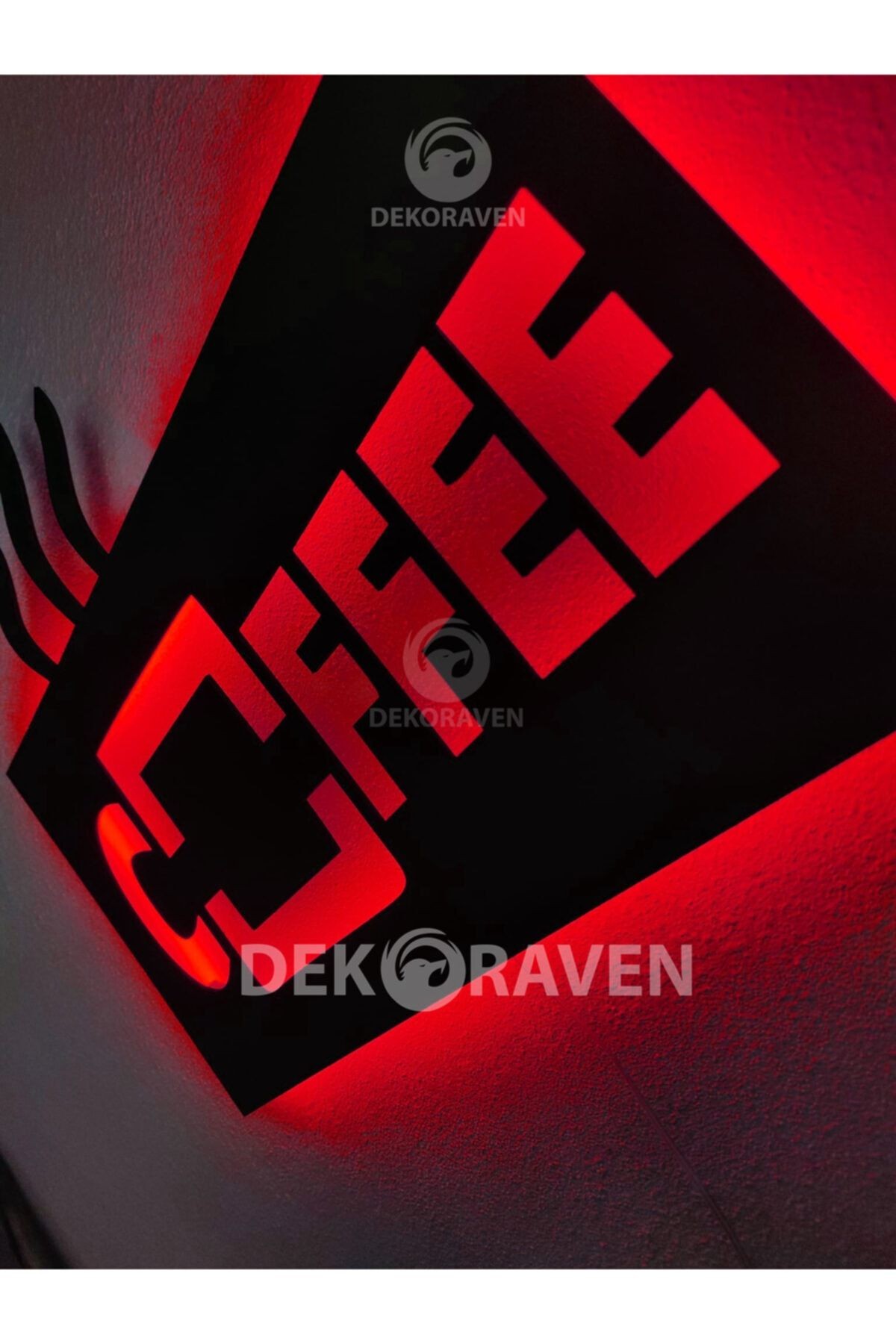 Coffee-kahve Led Işıklı Ahşap Tablo