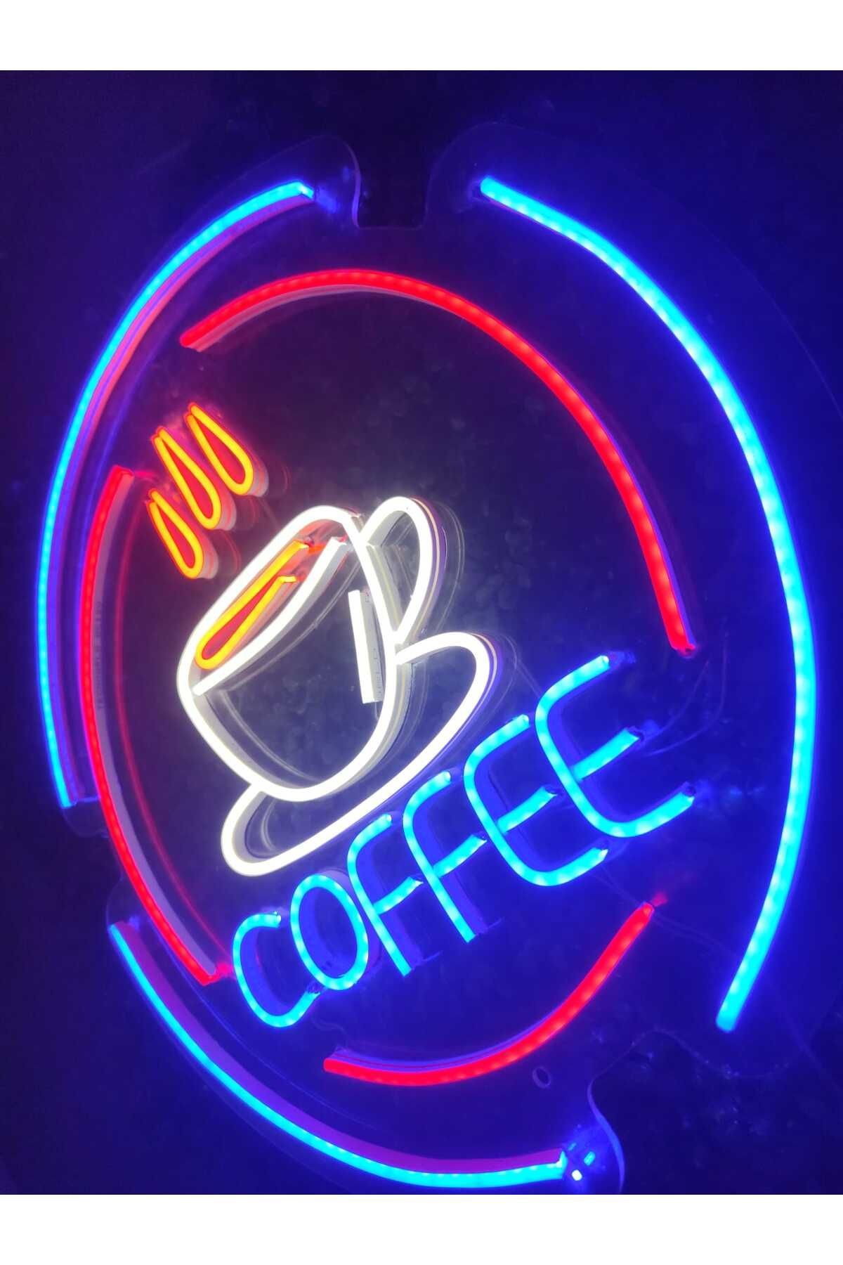 Coffe Kahve Neon Led Tabela kafe bar Dekoratif Aydınlatma (50x50cm)