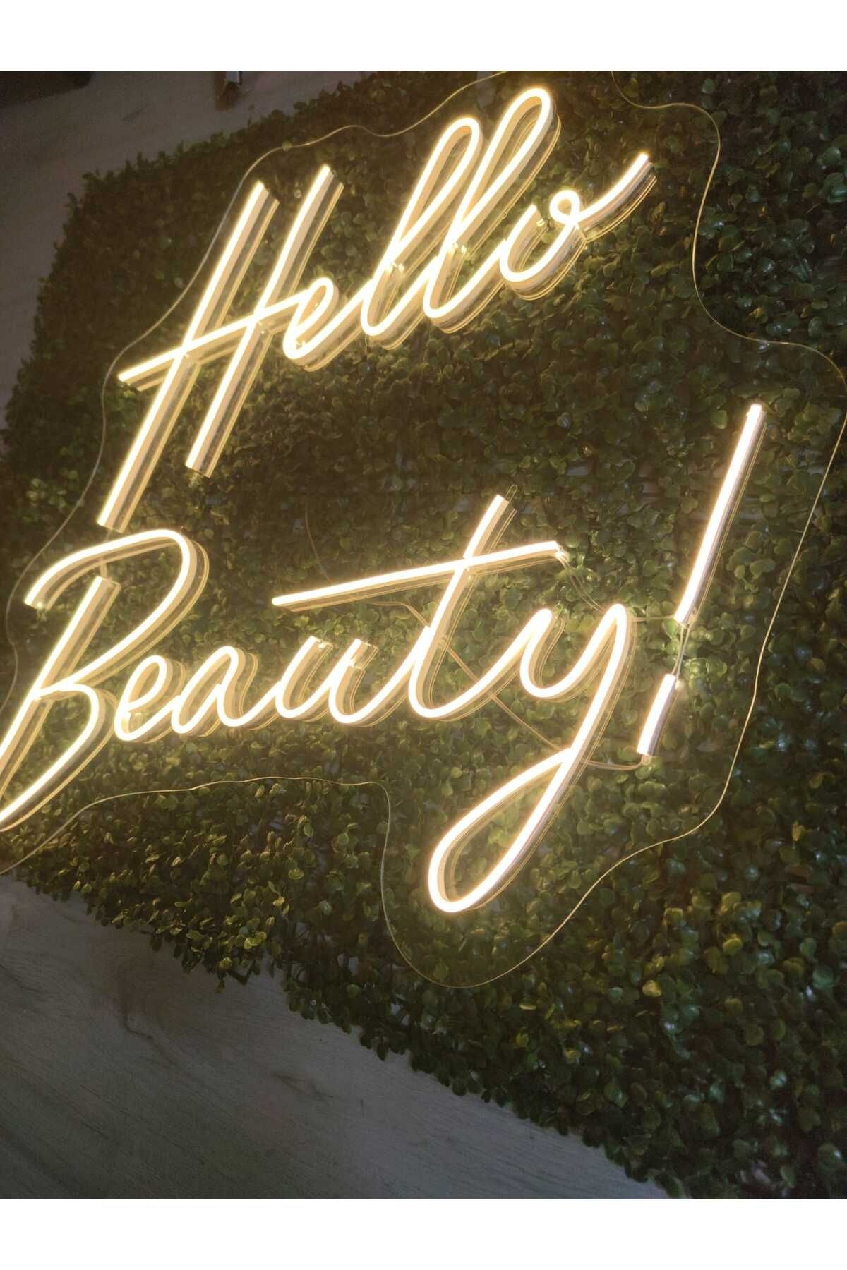 Hello Beauty Yazı Neon Led Tabela Dekoratif Aydınlatma(70x55cm)