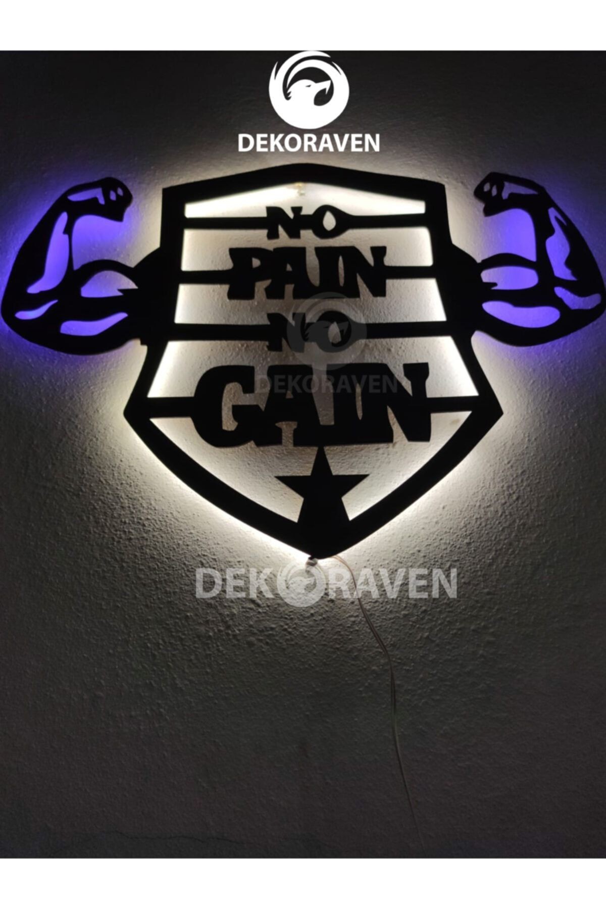 No Pain No Gain Led Işıklı Tablo