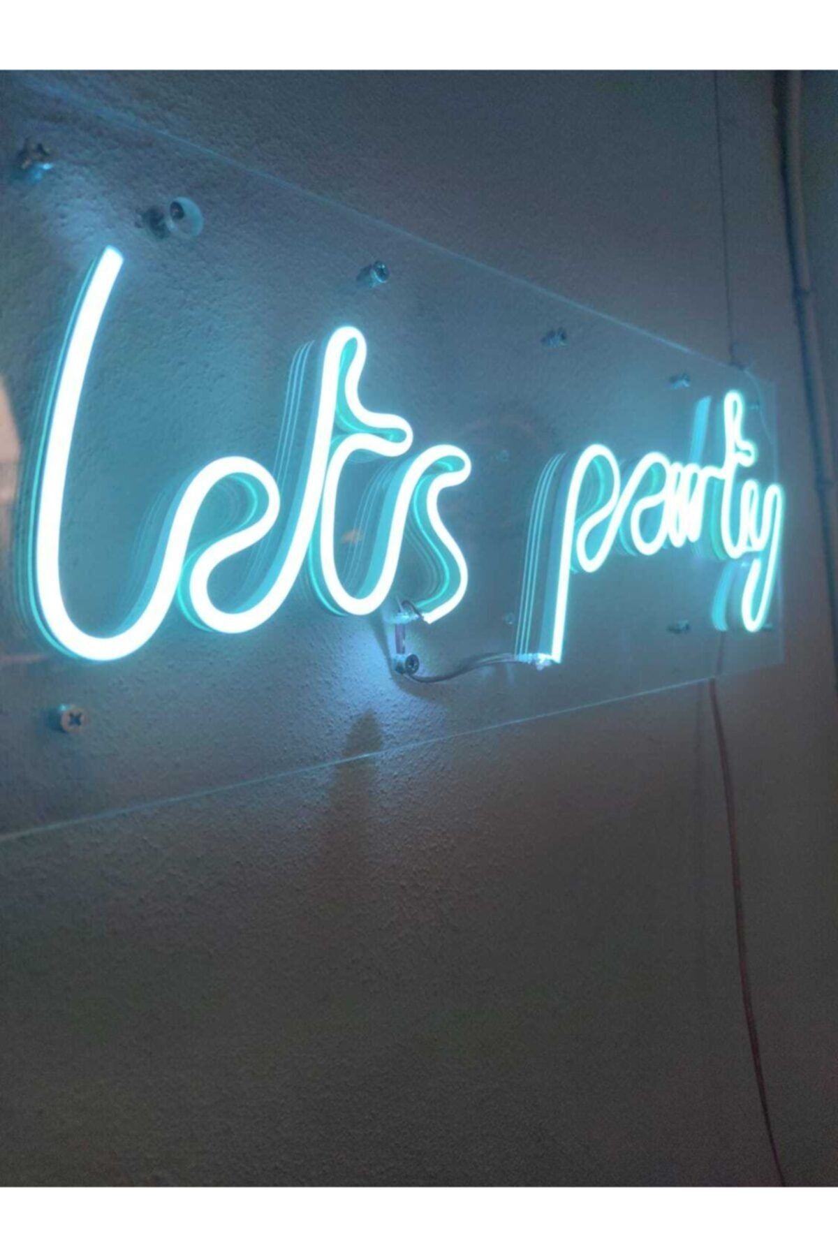 Lets Party Neon Şekiller Işaret Neon Led Dekoratif Duvar Aydınlatması Neon Duvar Yazısı