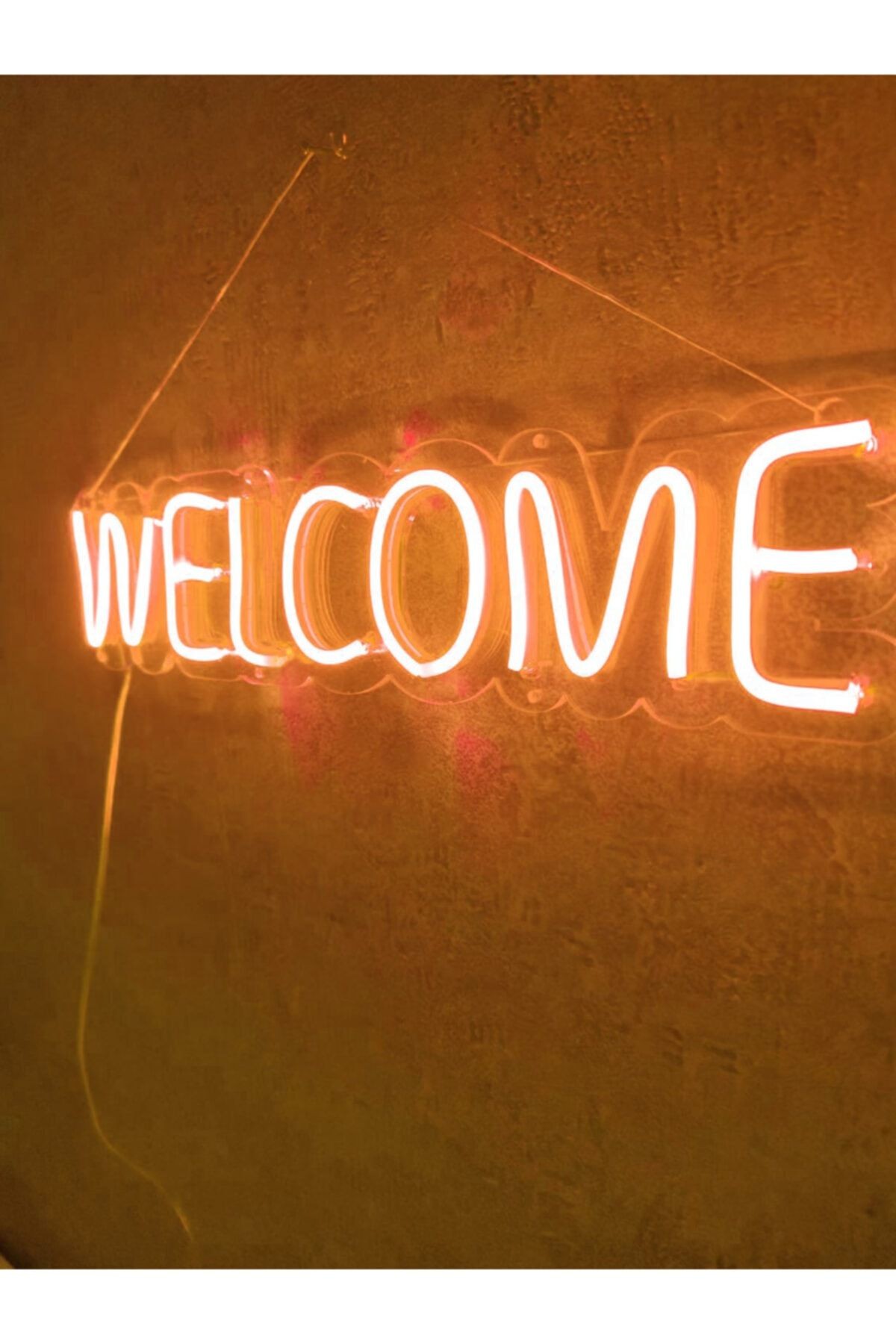 Welcome Neon Led Duvar Dekoru Aydınlatması Neon Led Tabela