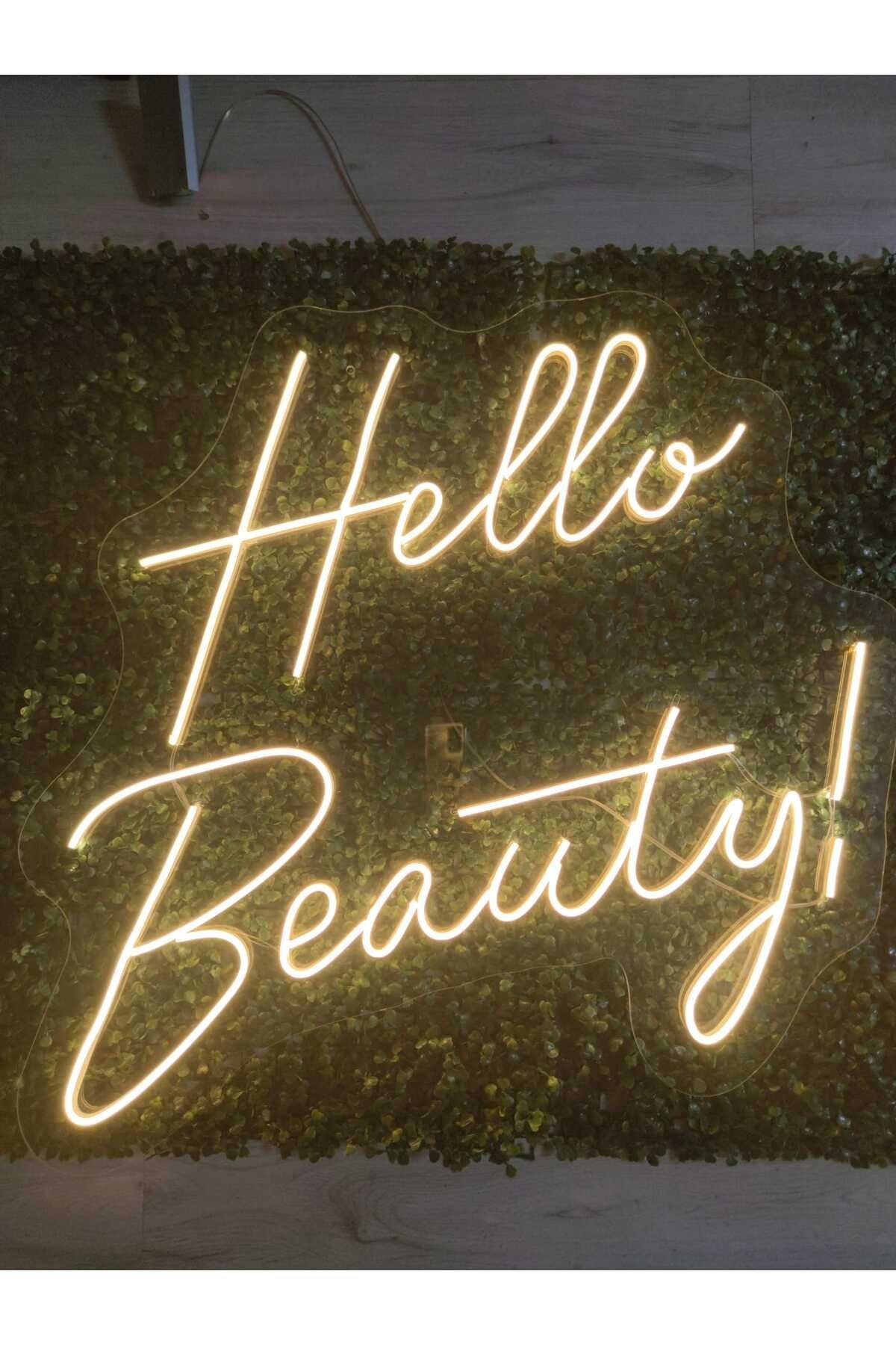 Hello Beauty Yazı Neon Led Tabela Dekoratif Aydınlatma(70x55cm)