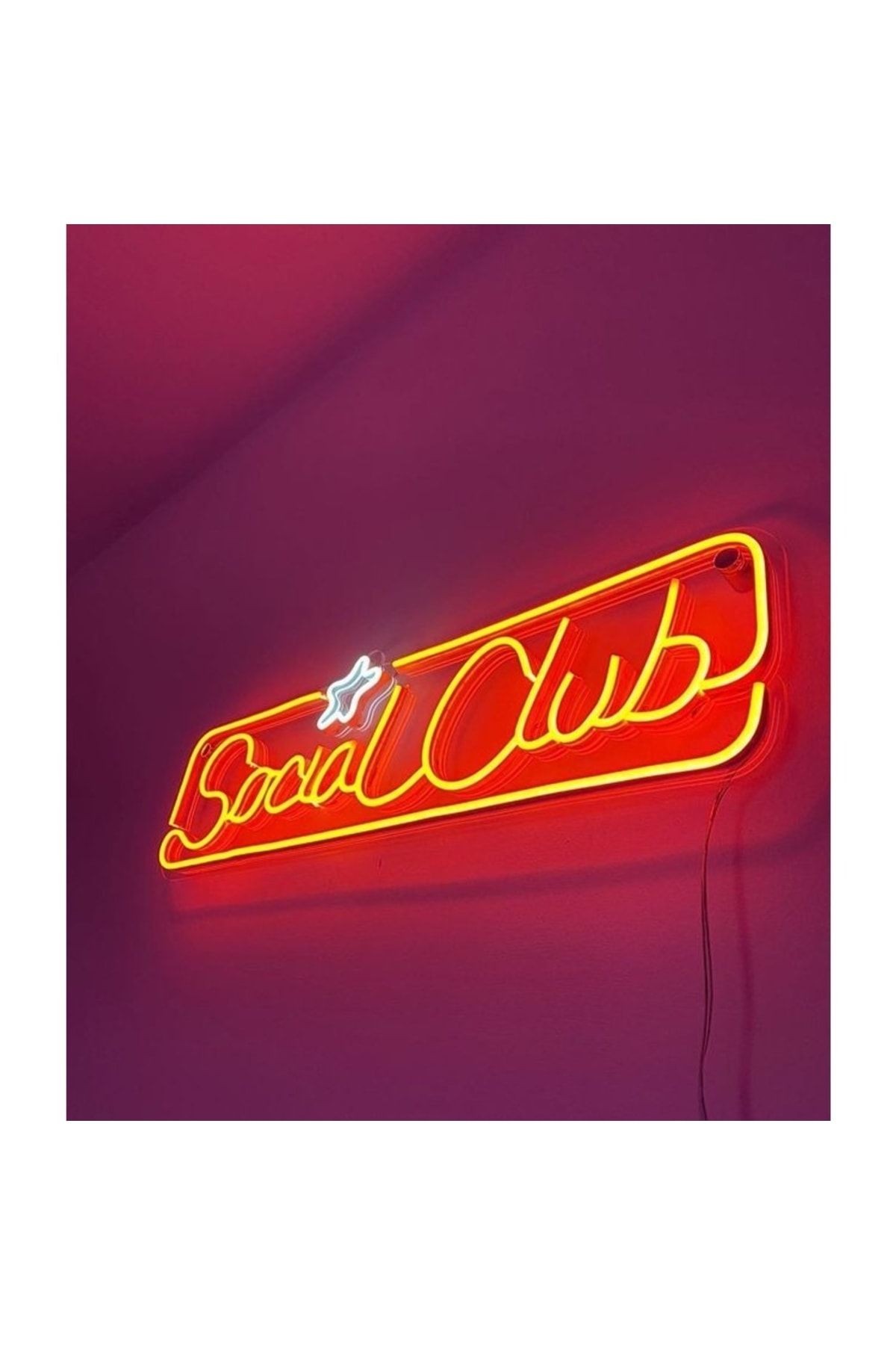 Social Club Neon Led Dekoratif Duvar Aydınlatması Neon Duvar Yazısı Sihirli Led