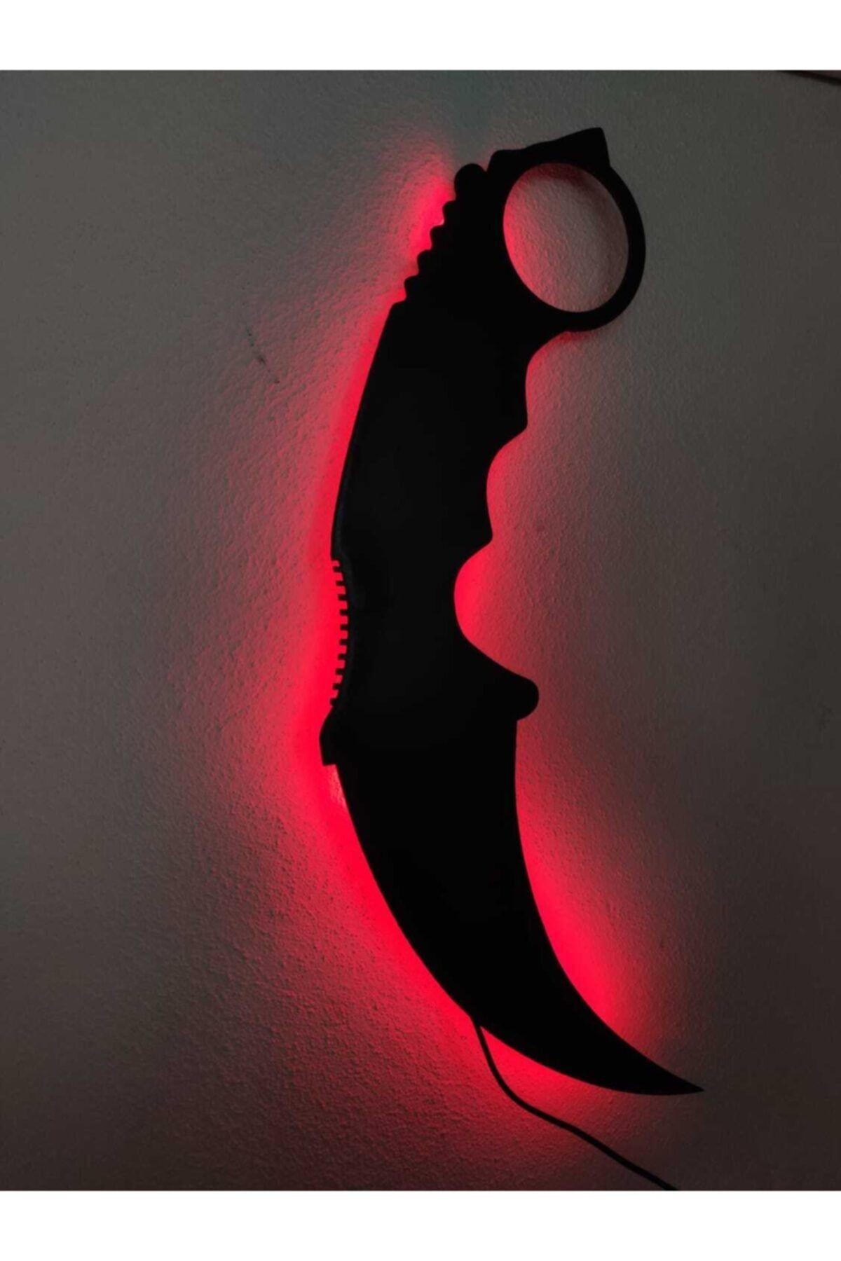 Karambit Led Işıklı Ahşap Tablo