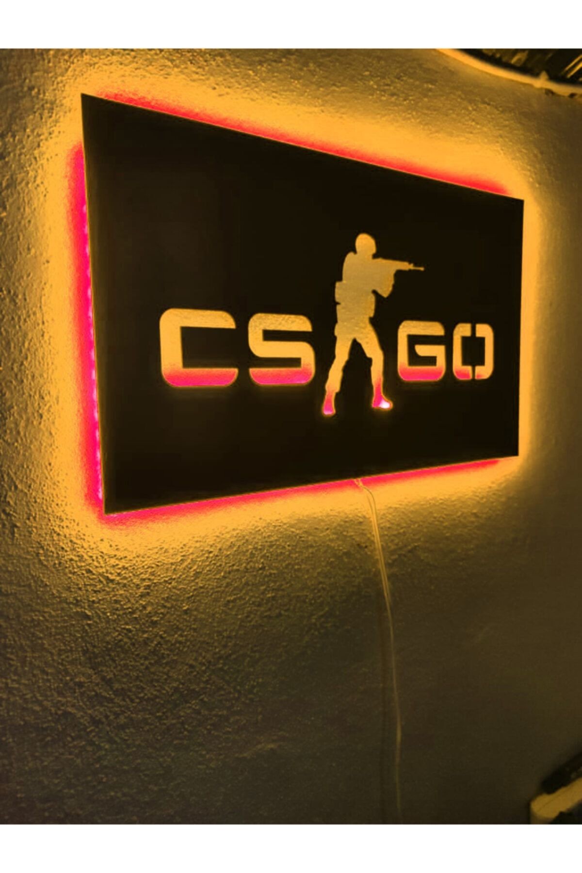 Cs Go Led Işıklı Ahşap Tablo