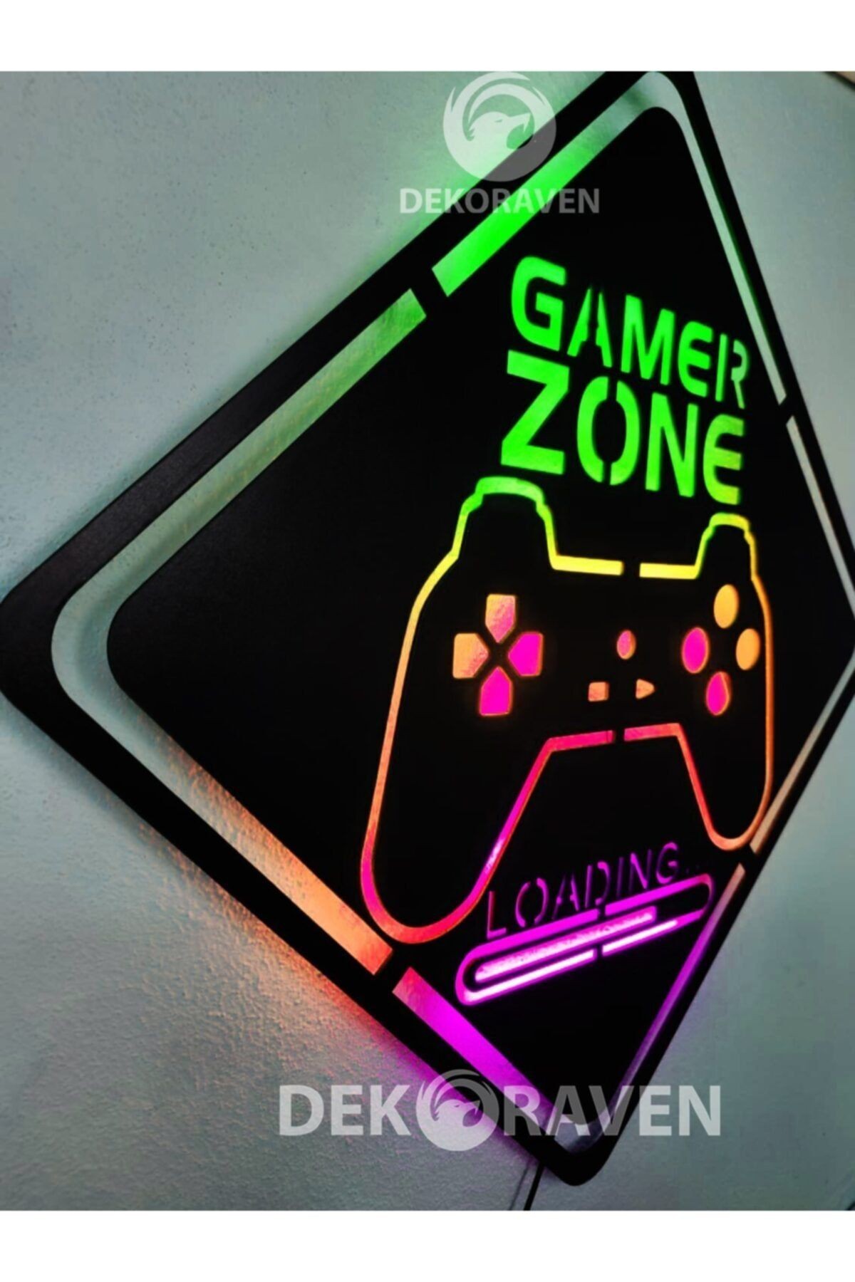 Gamer Zone Led Işıklı Ahşap Tablo