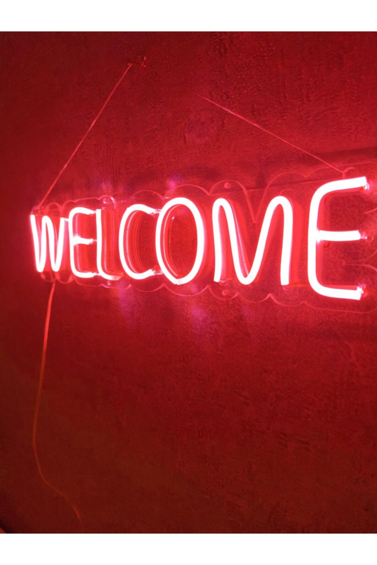 Welcome Neon Led Duvar Dekoru Aydınlatması Neon Led Tabela