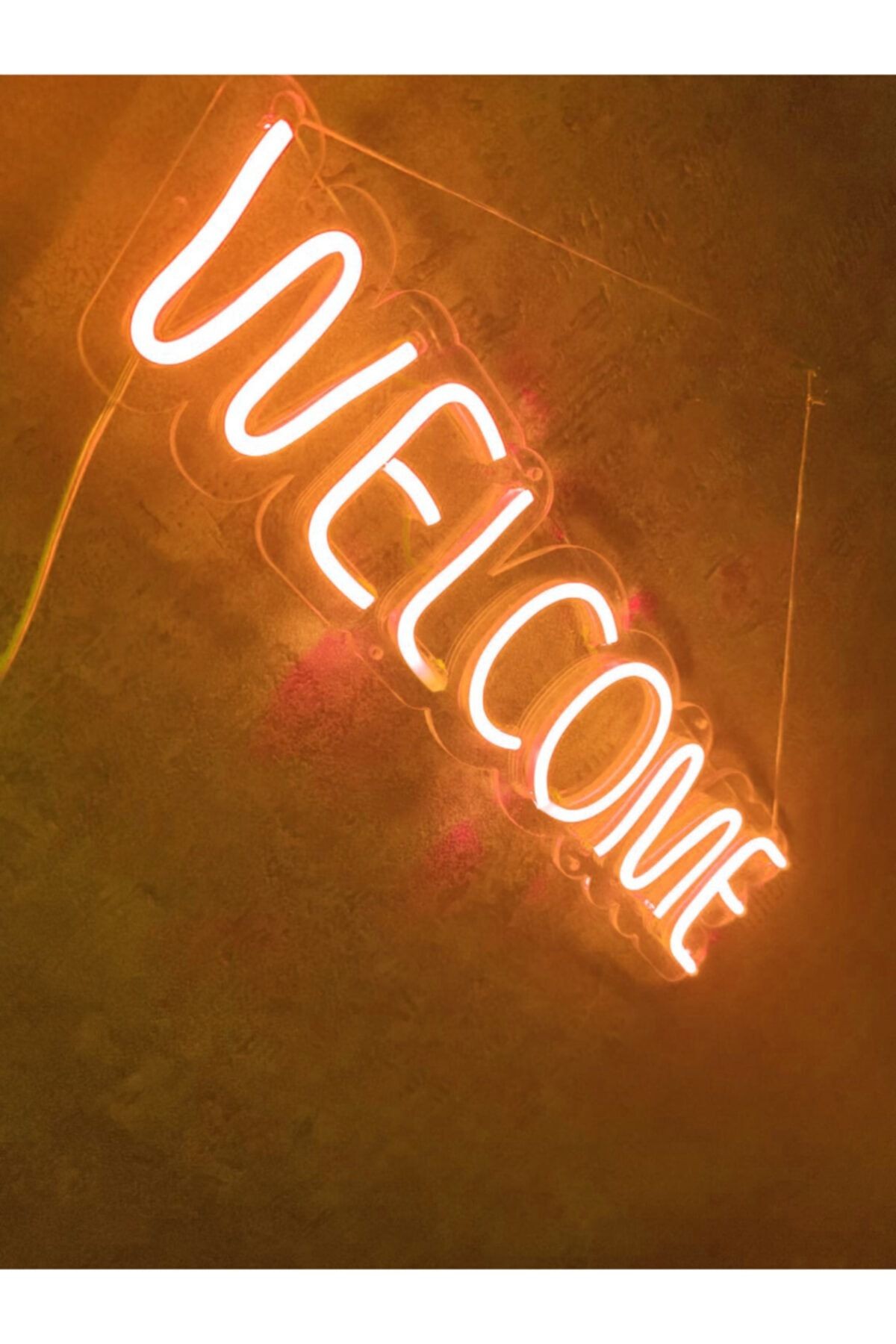 Welcome Neon Led Duvar Dekoru Aydınlatması Neon Led Tabela