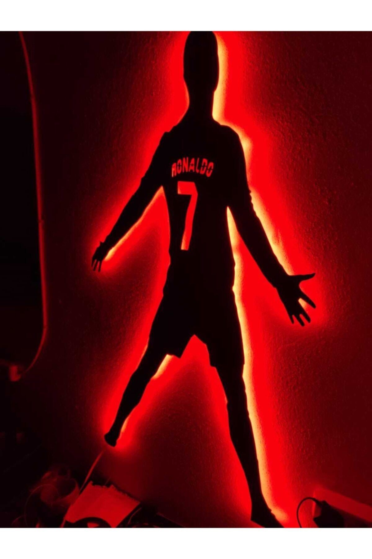 Ronaldo Cr7 Led Işıklı Ahşap Tablo