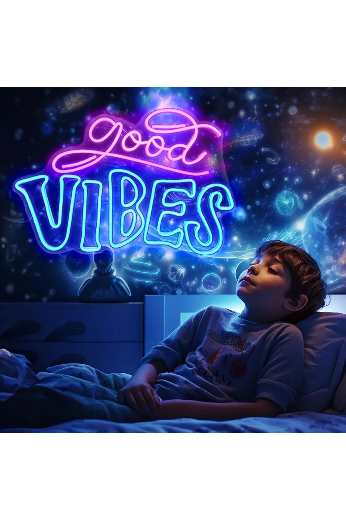 Good Vibes Neon Led Tabela Dekoratif Aydınlatma