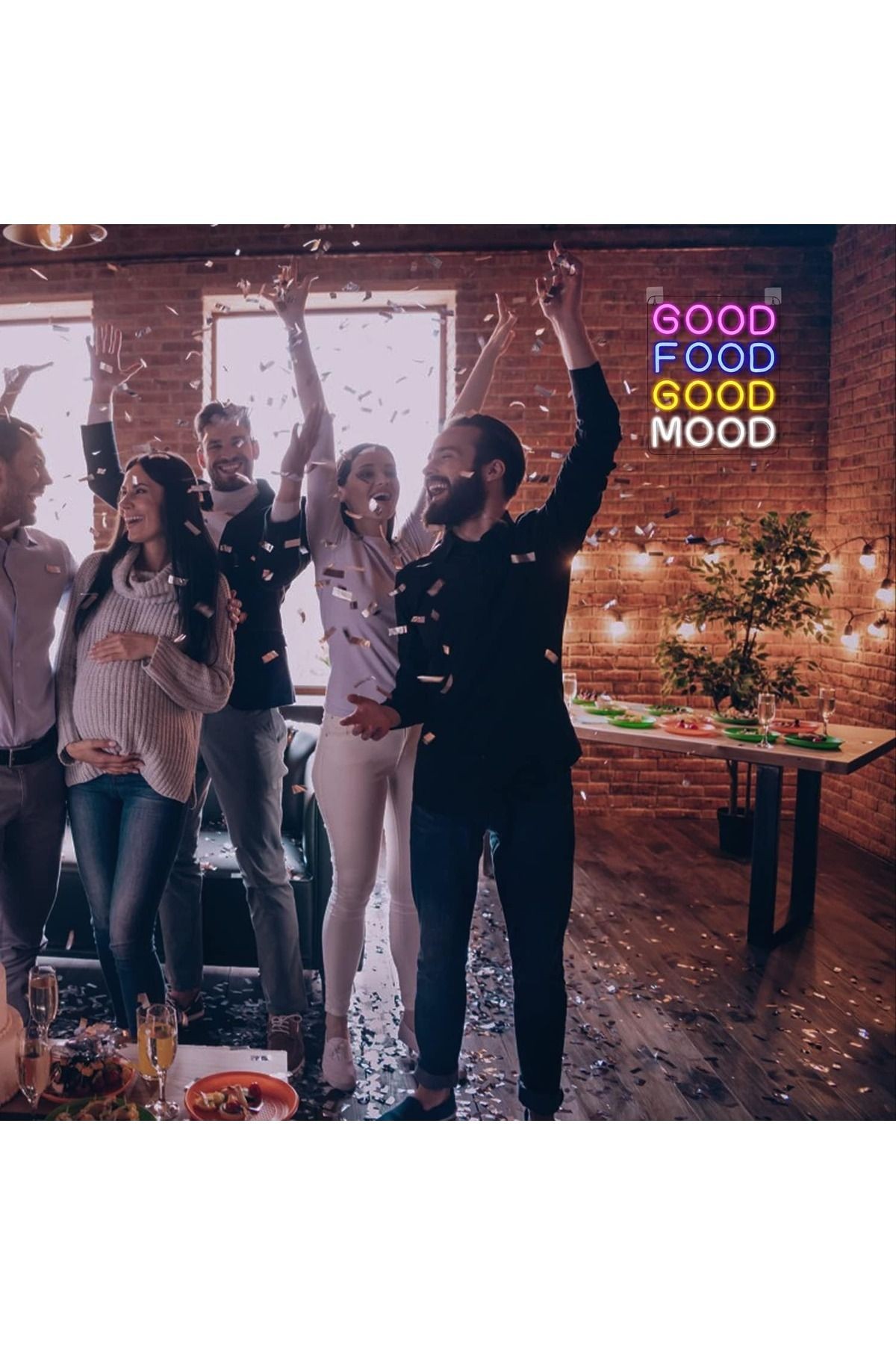 Good Food Good Mood Neon Led Tabela Dekoratif Aydınlatma