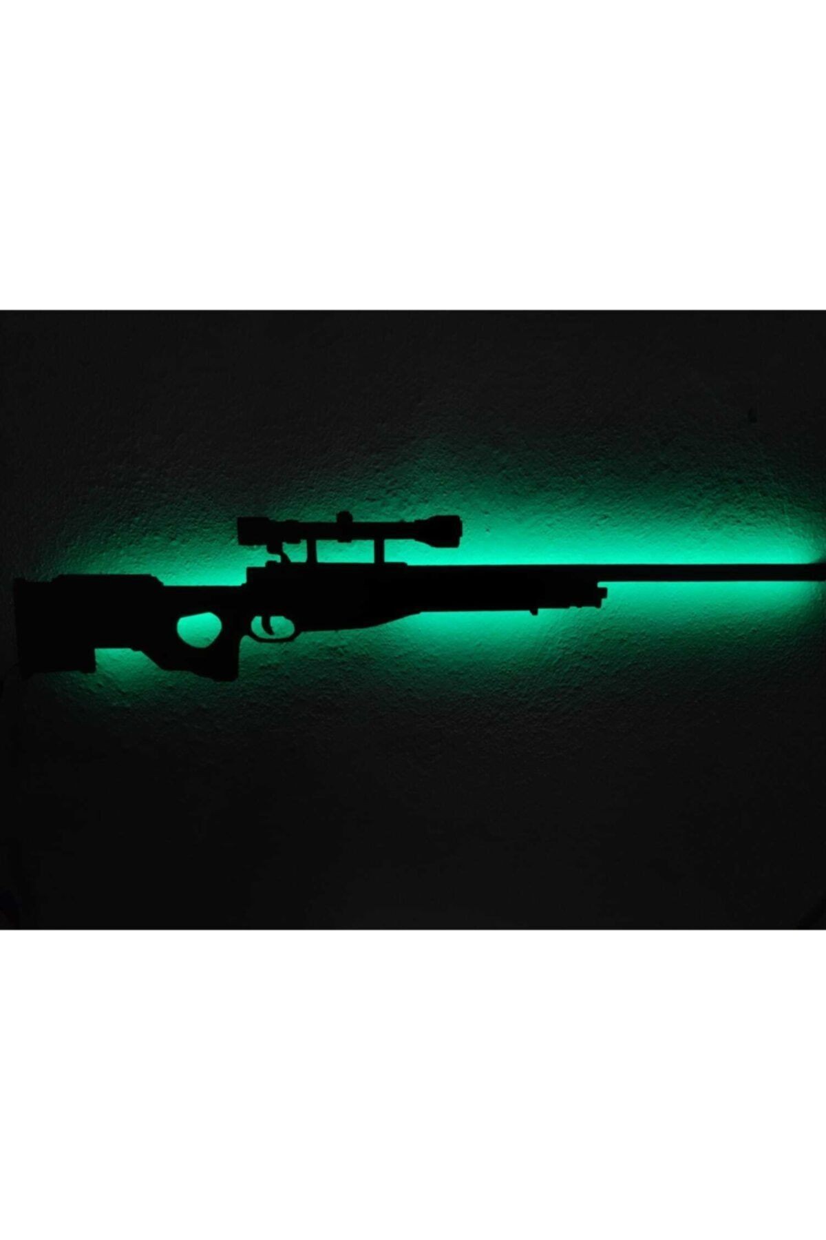 Awp Sniper Led Işıklı Ahşap Tablo