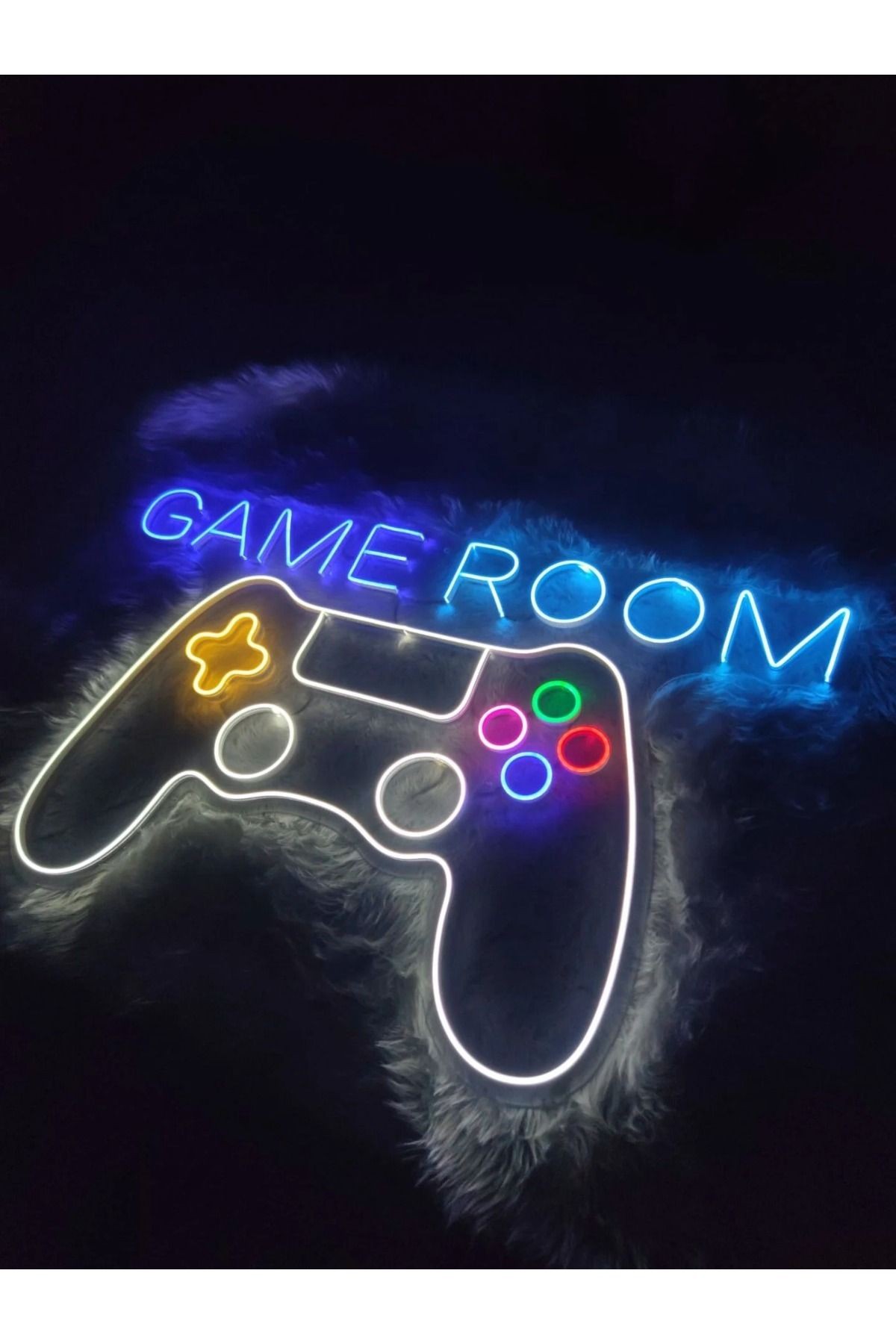 Game Rooom Gamer Playstation Neon Led Tabela Dekoratif Aydınlatma