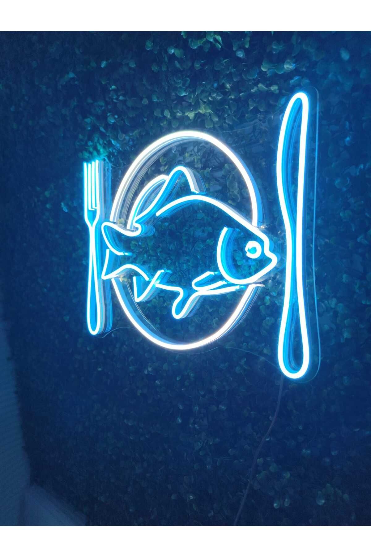 Balık Restoran Neon Tabela (50x30cm)