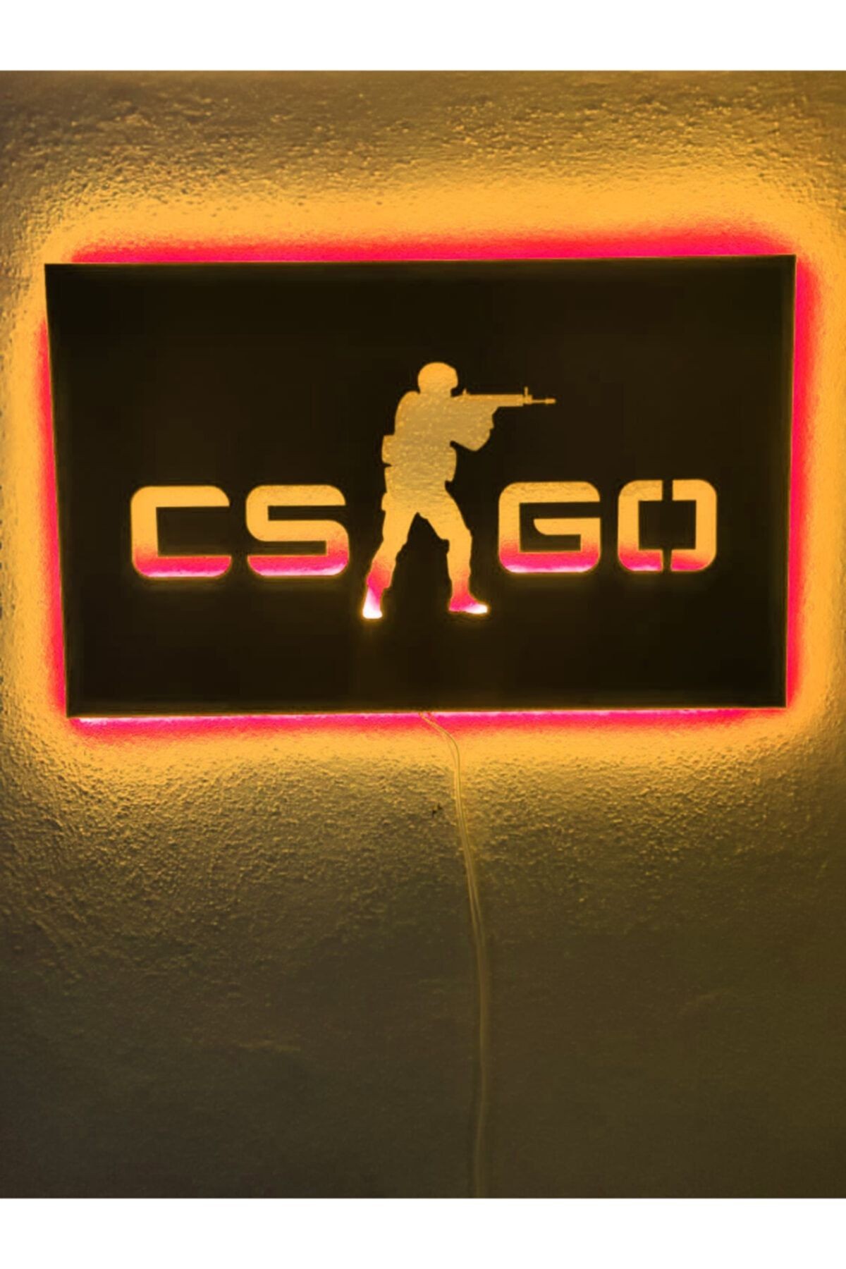 Cs Go Led Işıklı Ahşap Tablo