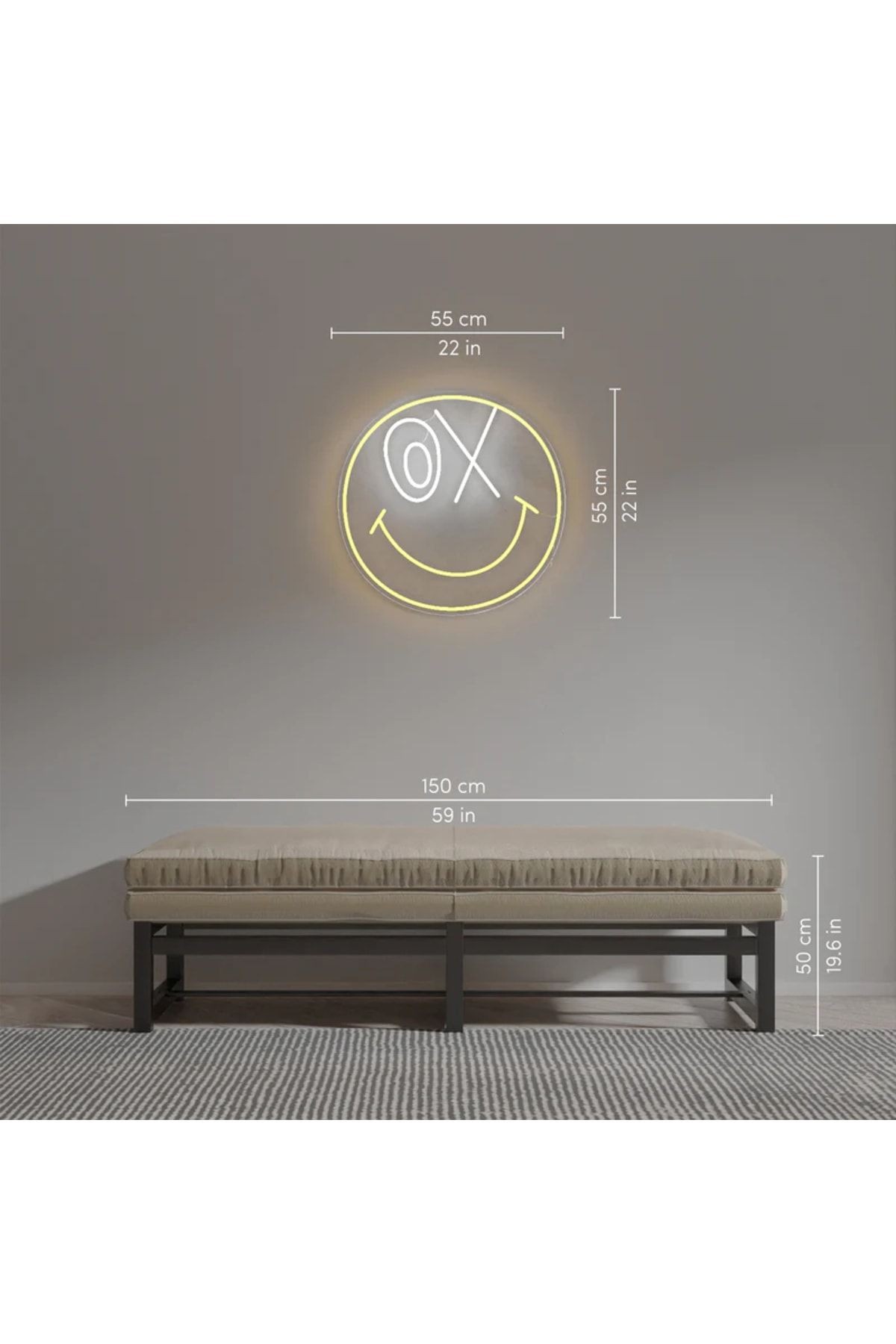 Smile Emoji Neon Tabela Neon Yazı Dekoratif Aydınlatma Ve Gece Lambası