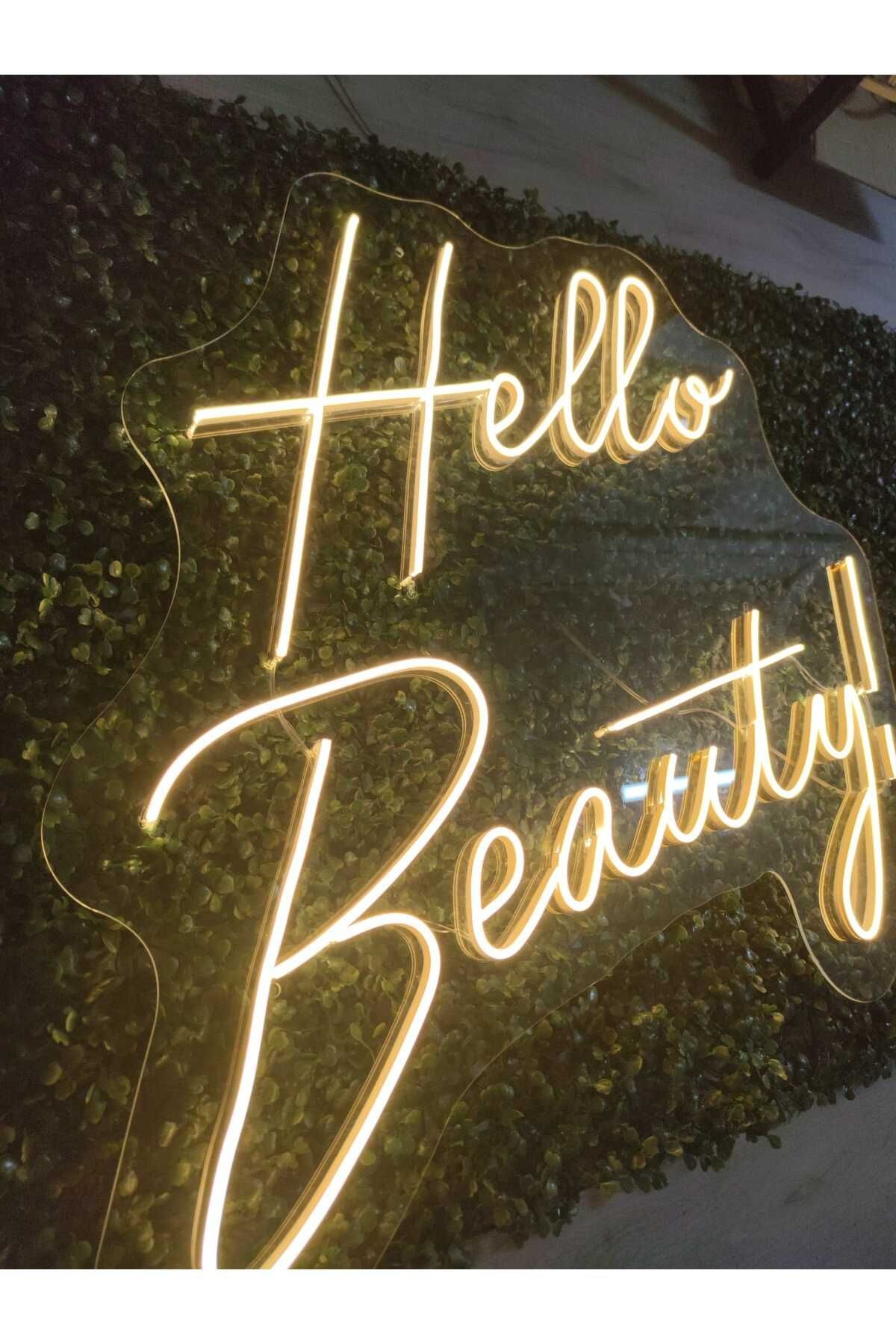 Hello Beauty Yazı Neon Led Tabela Dekoratif Aydınlatma(70x55cm)