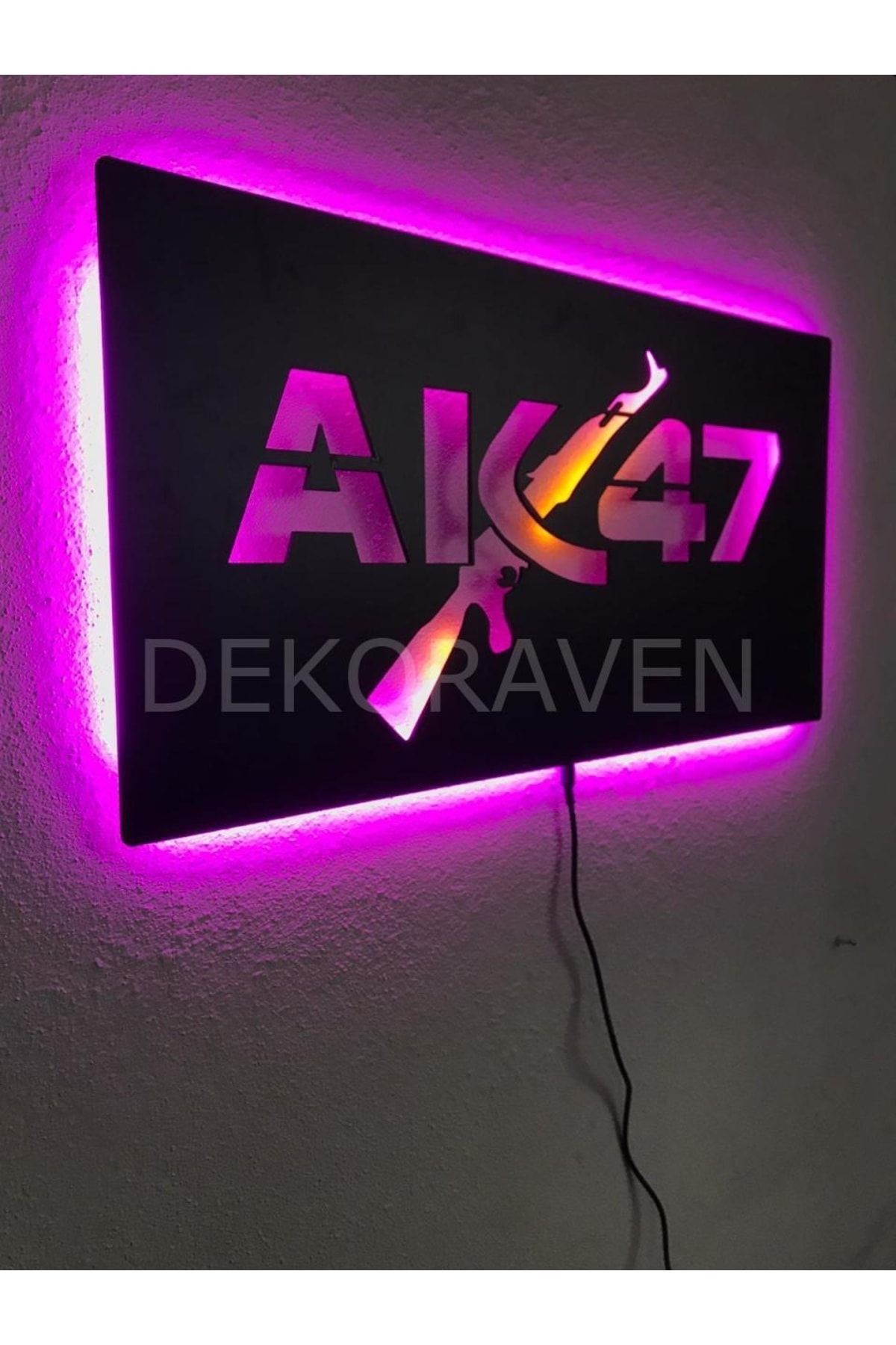 Ak47 Silah Led Işıklı Tablo