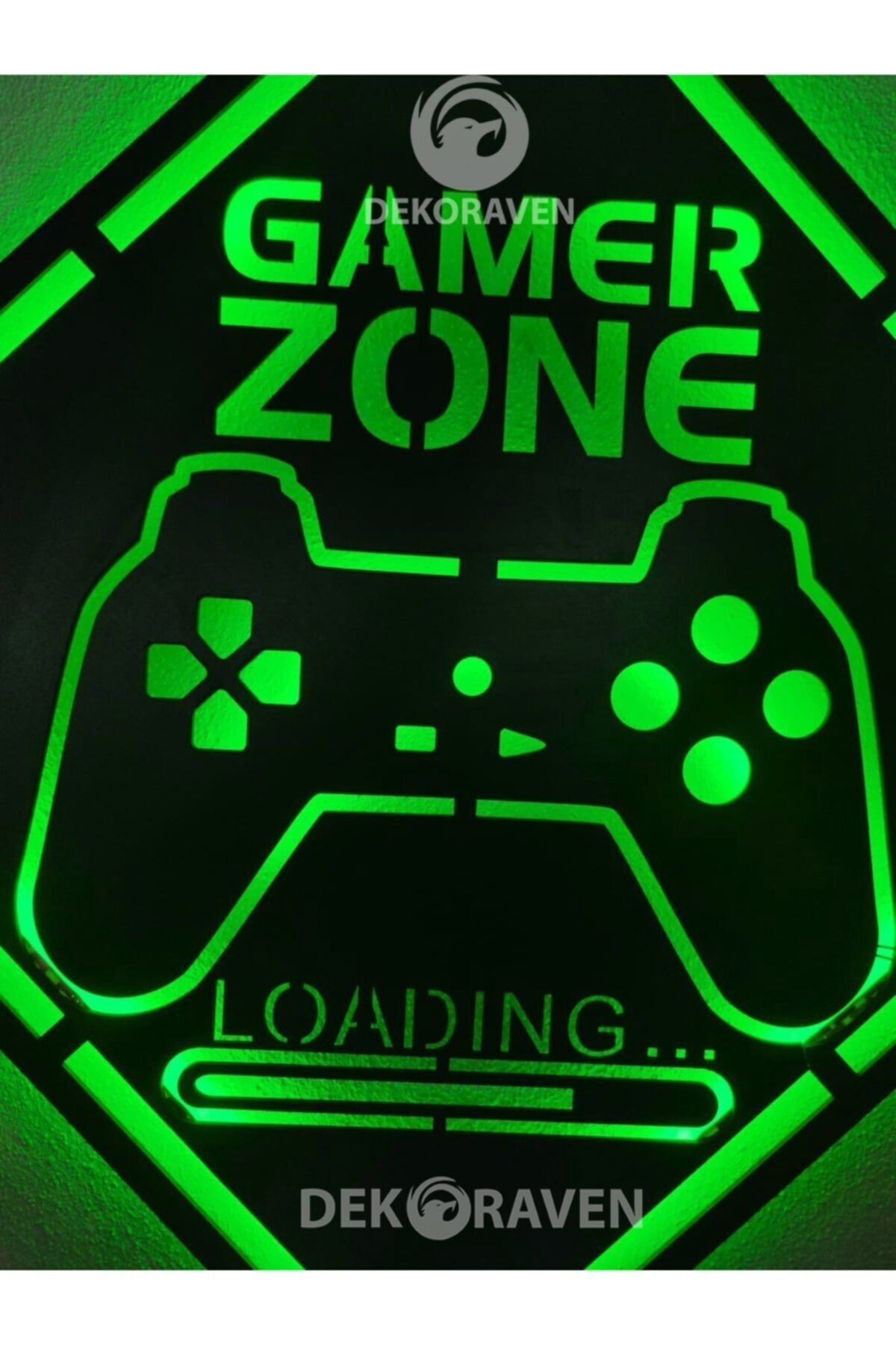 Gamer Zone Led Işıklı Ahşap Tablo