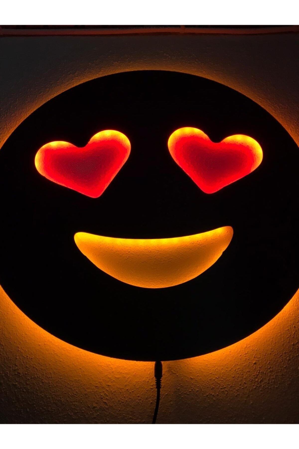 Kalpli Emoji Işıklı Tablo
