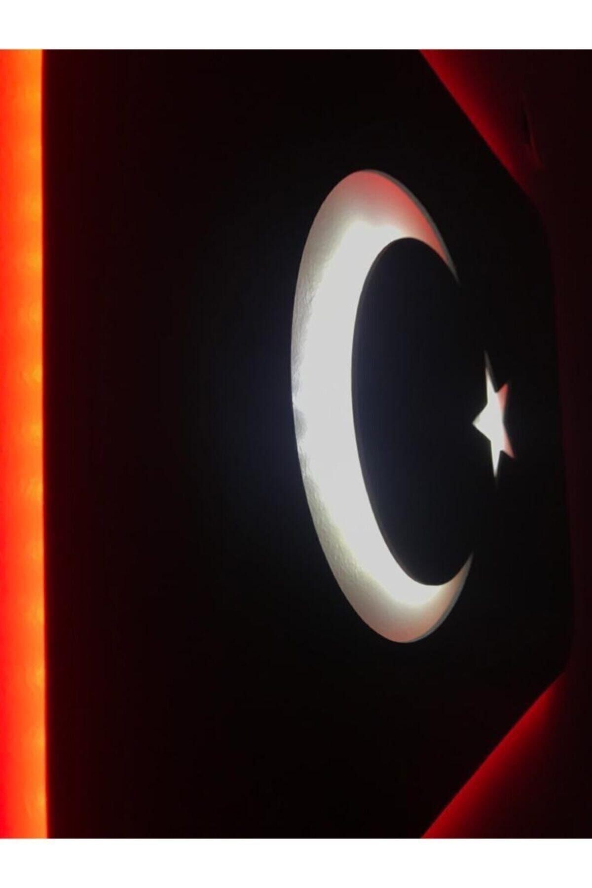 Türk Bayrağı - Ay Yıldızlı Bayrak Led Işıklı Tablo
