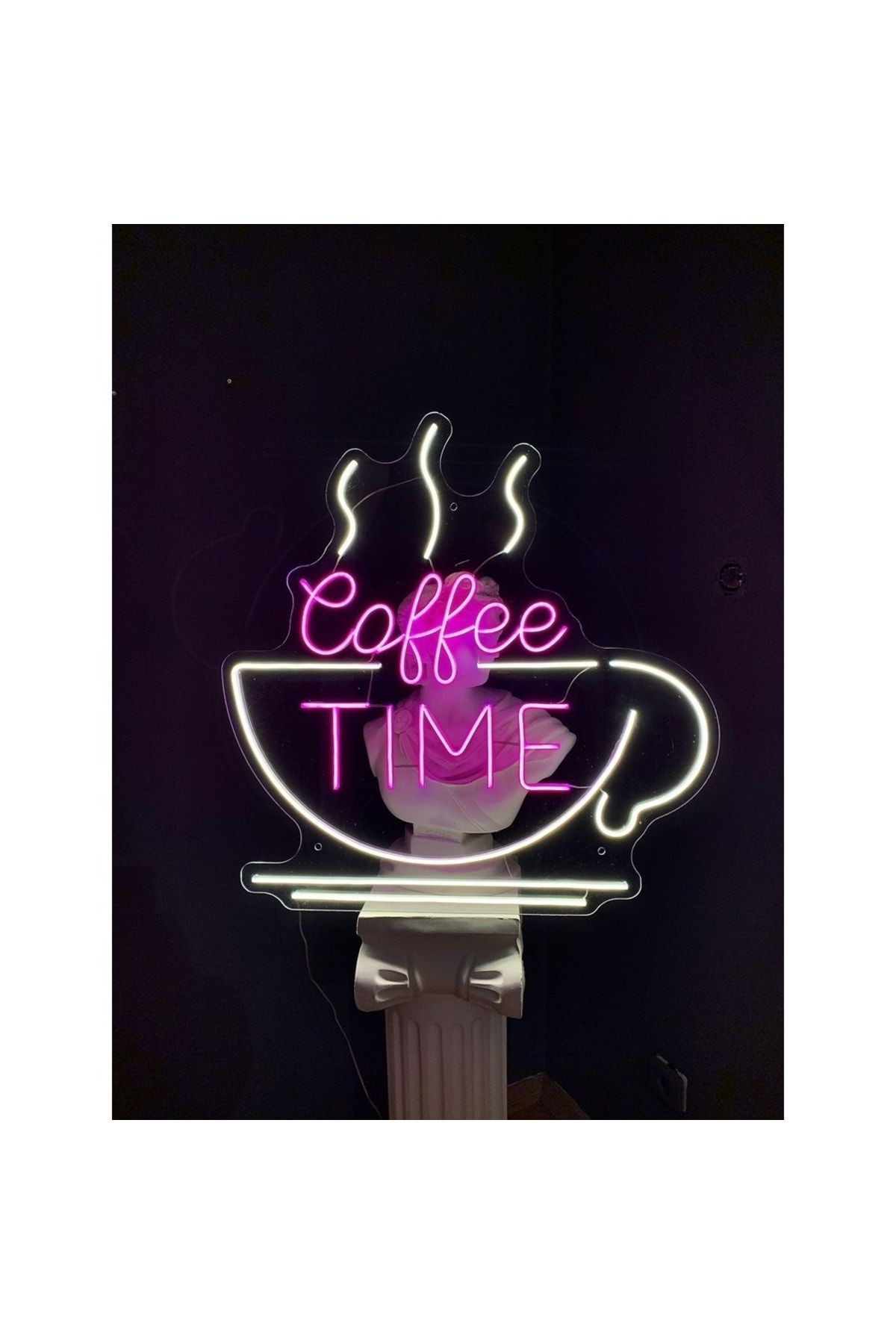 Coffee Time Kahve Kafe Neon Led Tabela Dekoratif Aydınlatma(50x50cm)