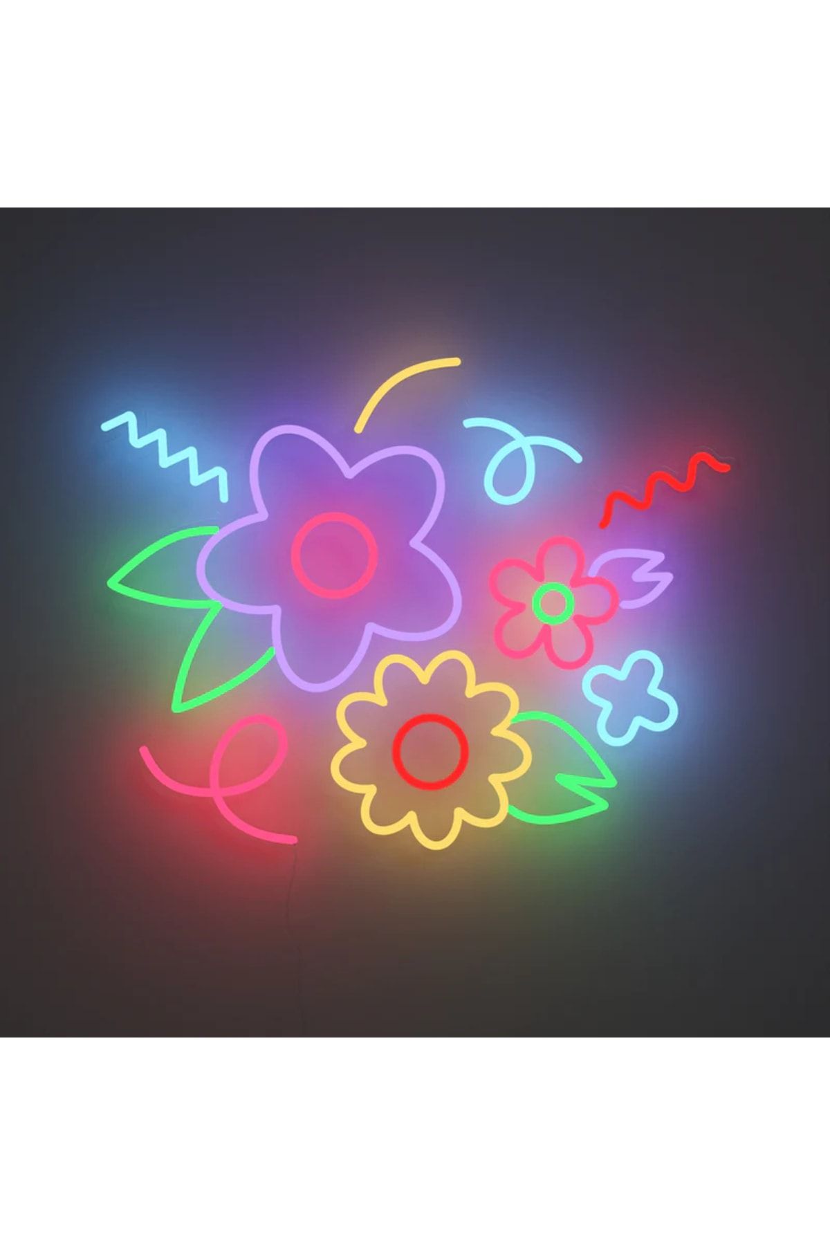 Çiçekler Papatya Neon Tabela Neon Yazı Dekoratif Aydınlatma Ve Gece Lambası