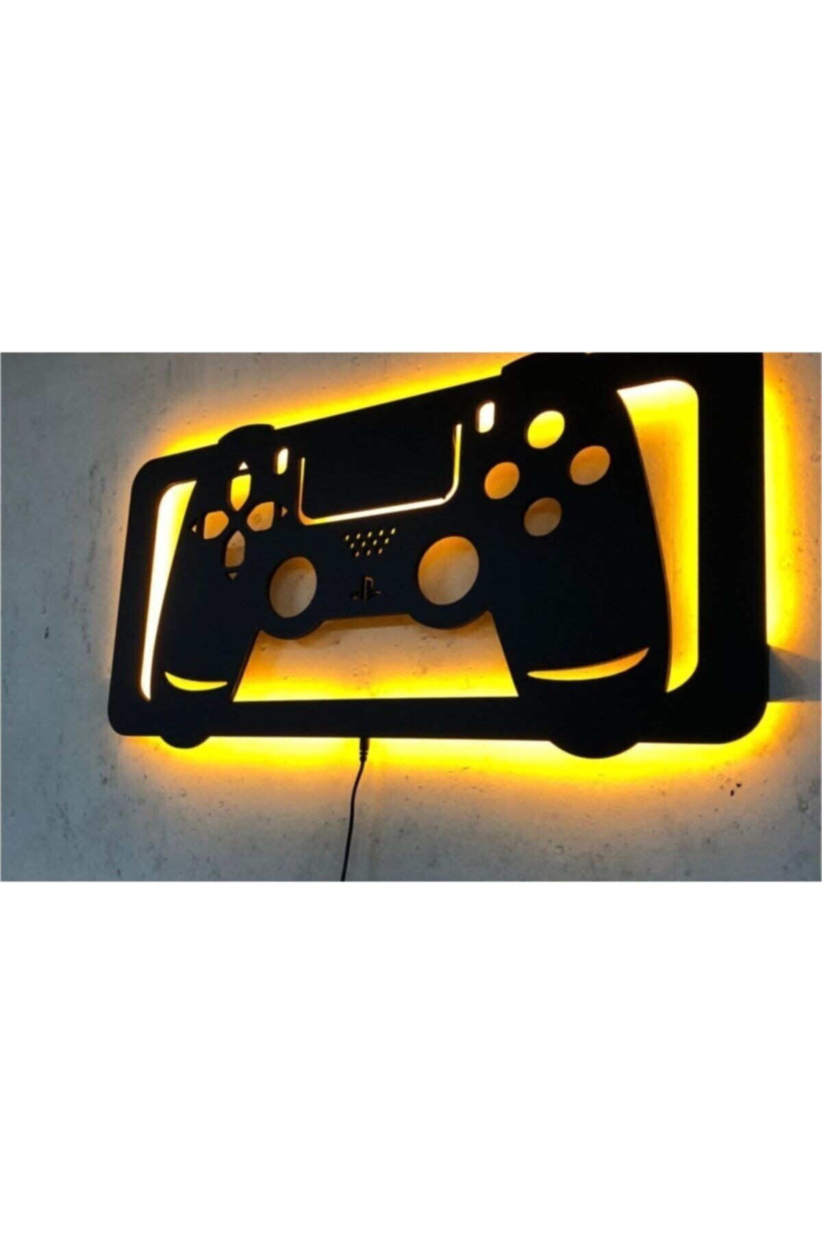 Ps4 Konsol Led Işıklı Ahşap Tablo - Led Işıklı Duvar Dekoru