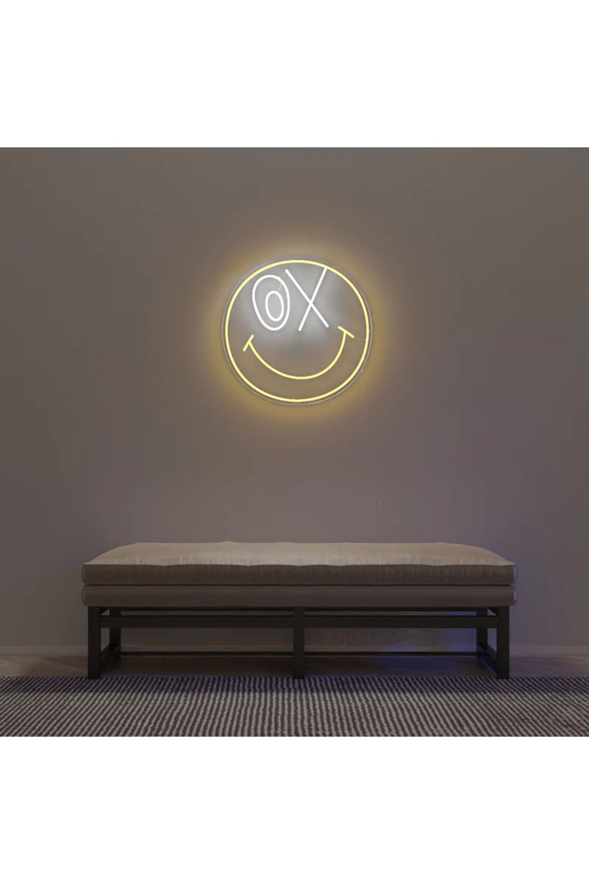 Smile Emoji Neon Tabela Neon Yazı Dekoratif Aydınlatma Ve Gece Lambası