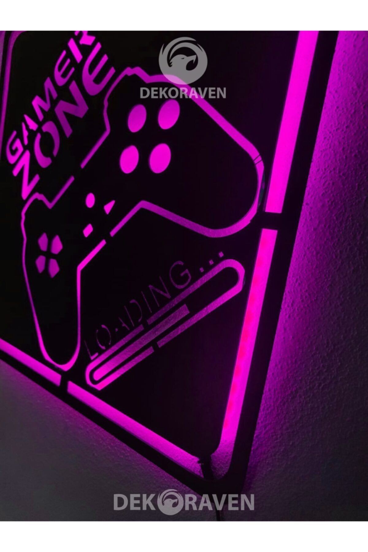 Gamer Zone Led Işıklı Ahşap Tablo