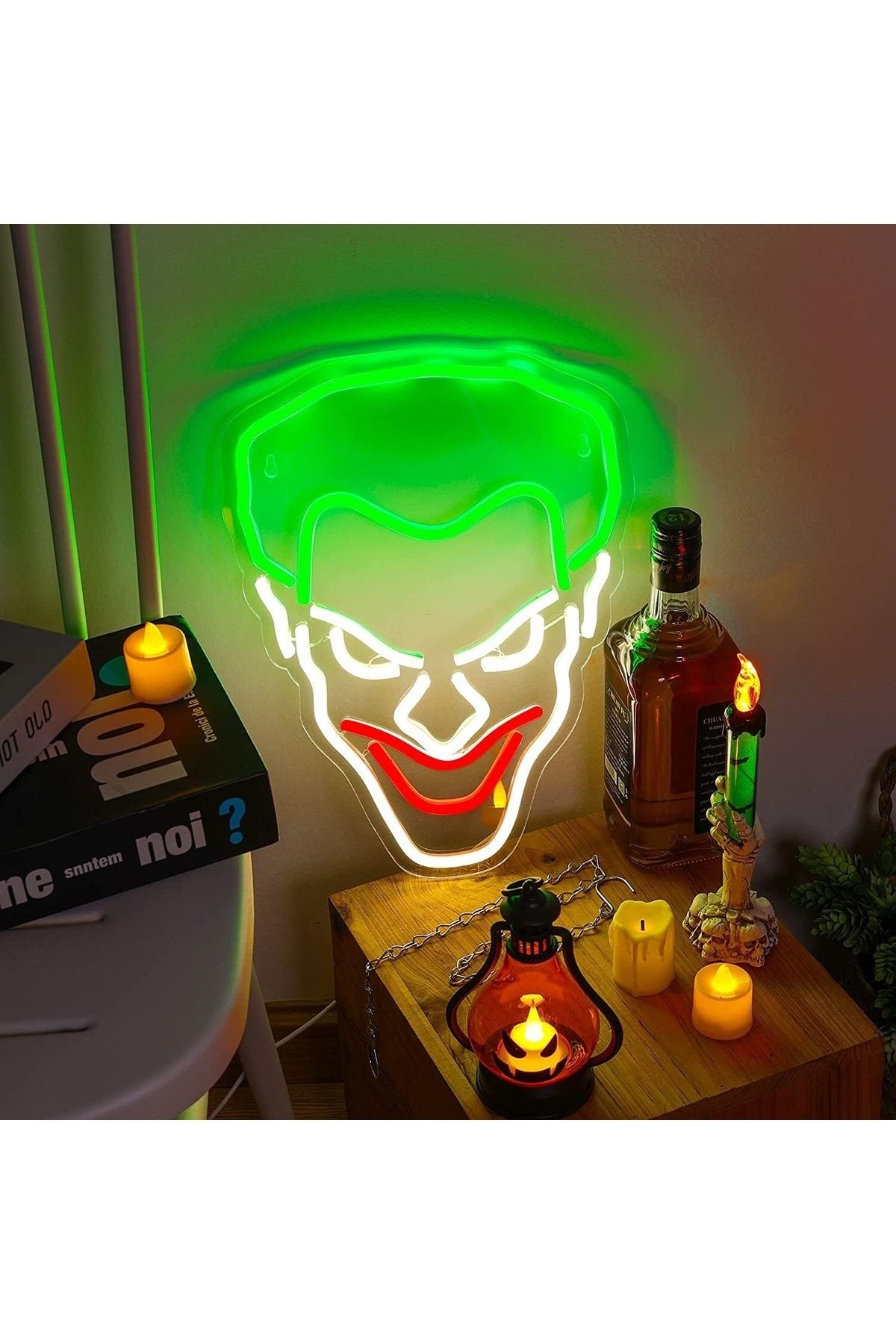 Joker Neon Tabela Neon Yazı Dekoratif Aydınlatma Ve Gece Lambası