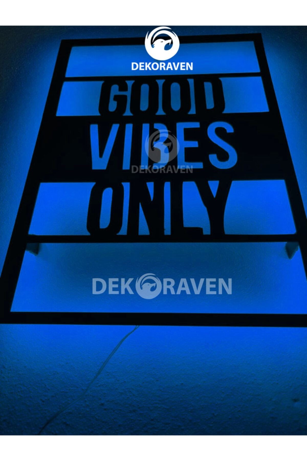 Good Vibes Only-motto Led Işıklı Ahşap Tablo