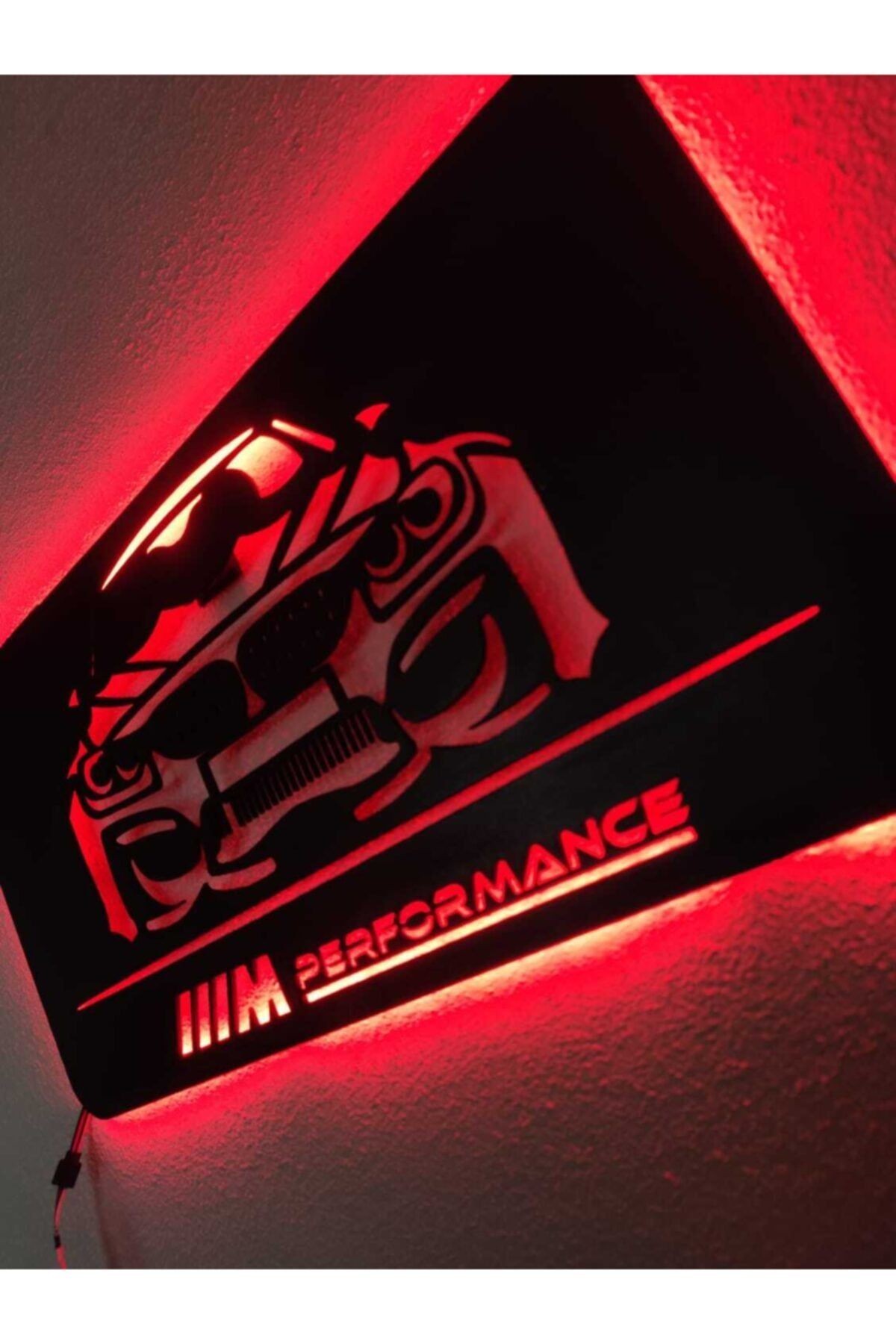 Bmw Performance Led Işıklı Ahşap Dekoratif Tablo