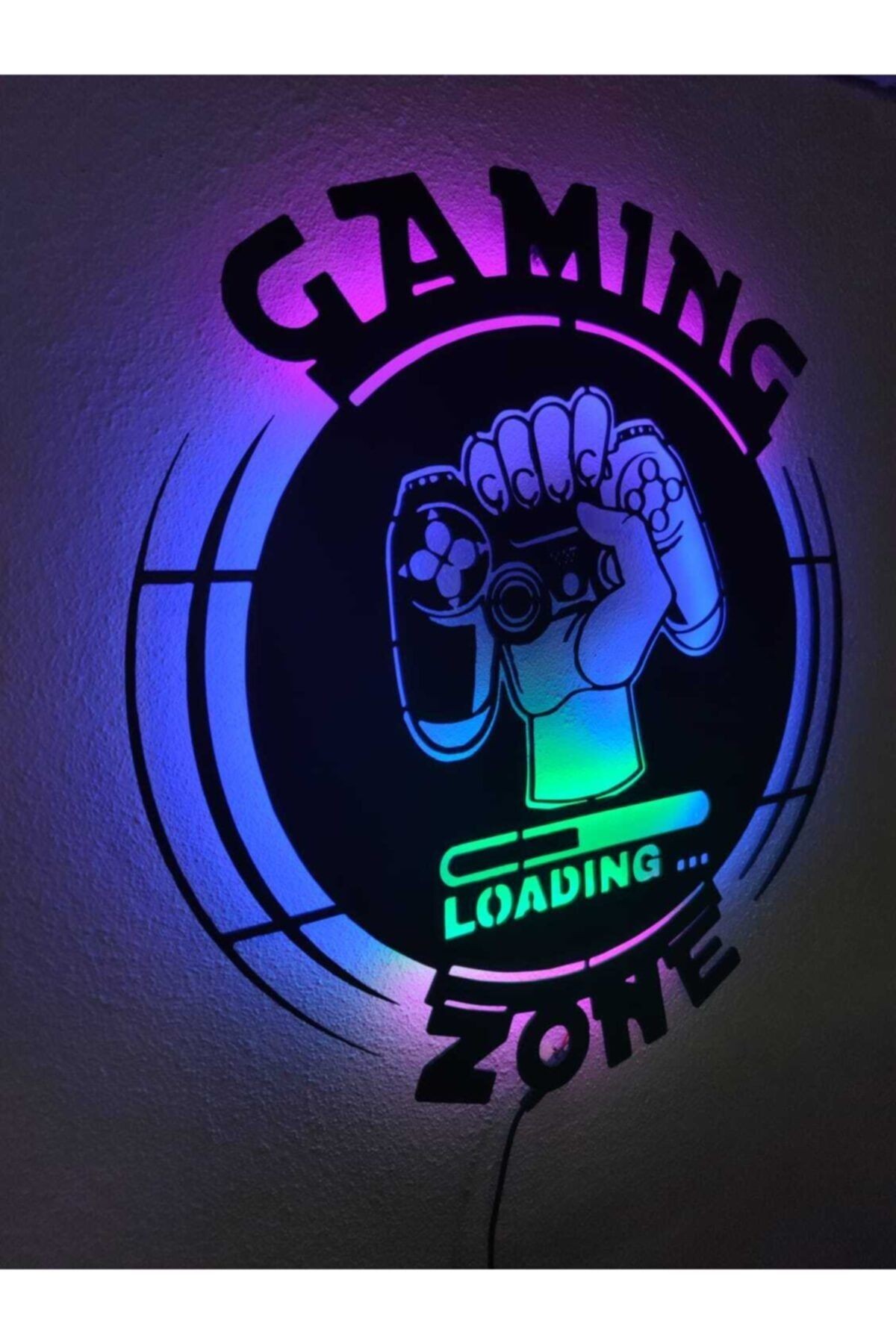 Gaming Zone Gamer Led Işıklı Ahşap Tablo