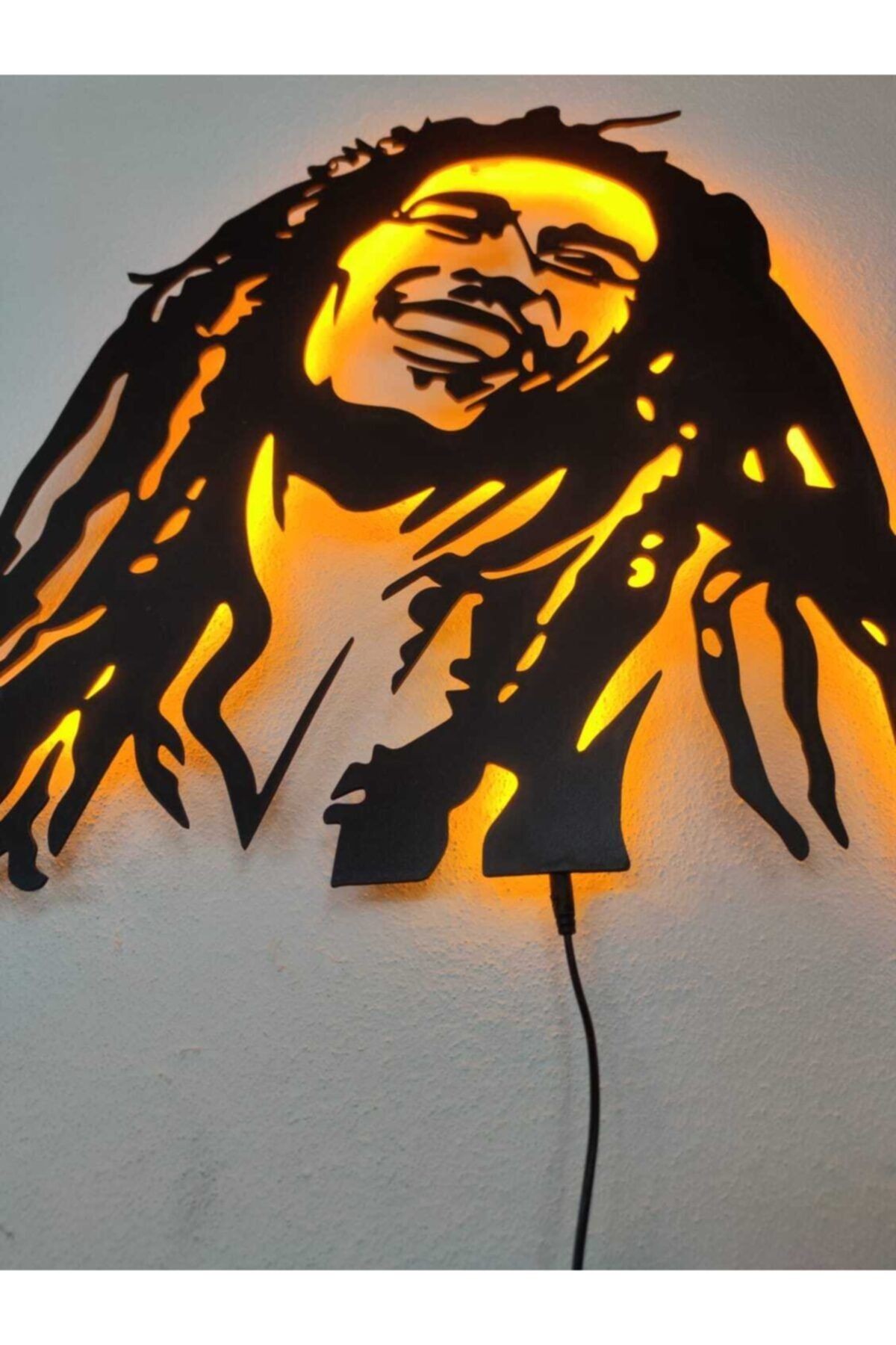 Bob Marley Led Işıklı Ahşap Dekoratif Tablo