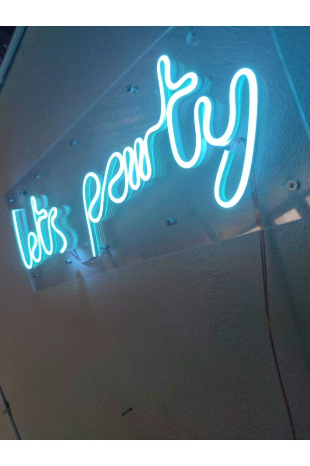 Lets Party Neon Şekiller Işaret Neon Led Dekoratif Duvar Aydınlatması Neon Duvar Yazısı