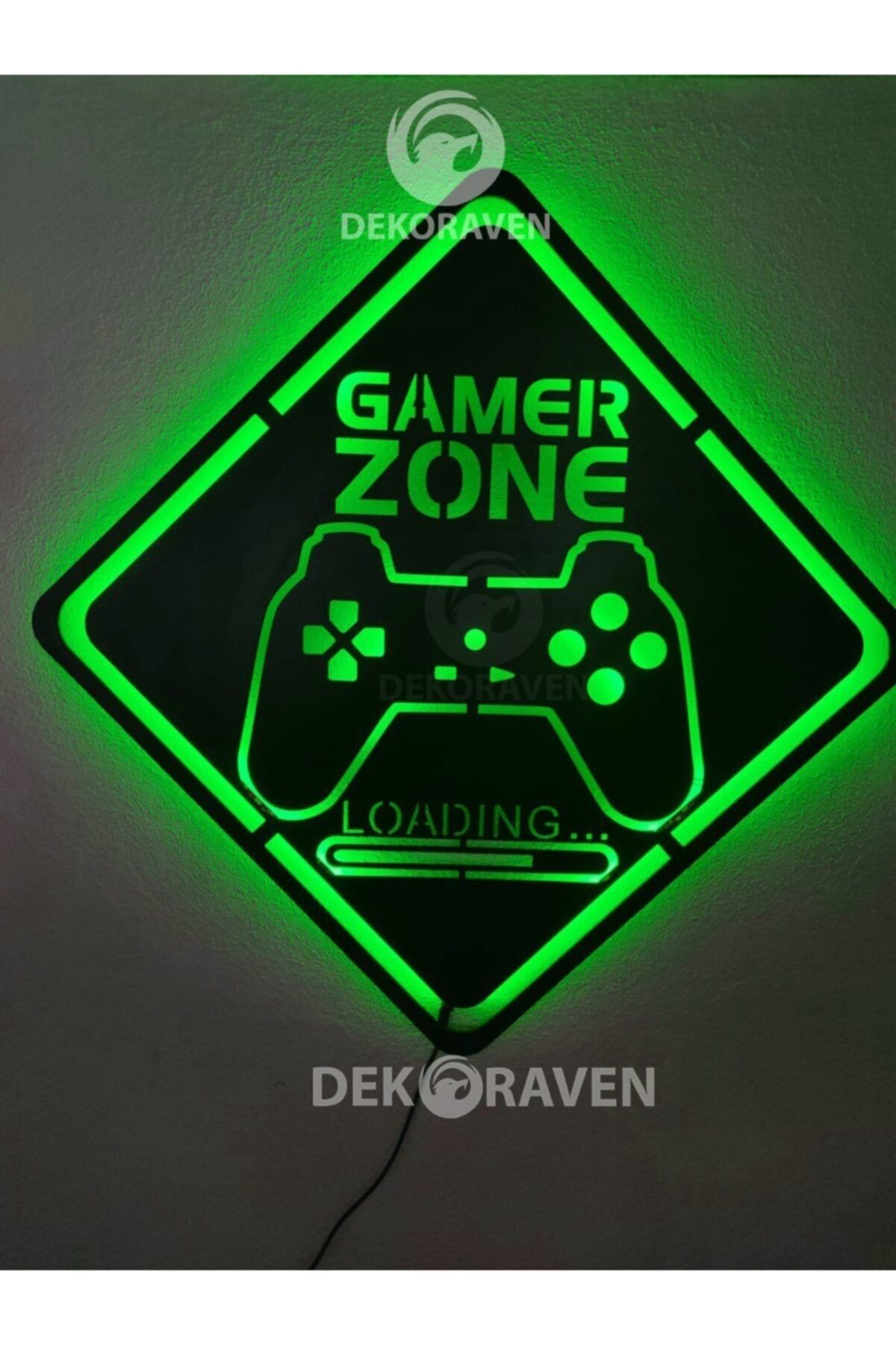 Gamer Zone Led Işıklı Ahşap Tablo