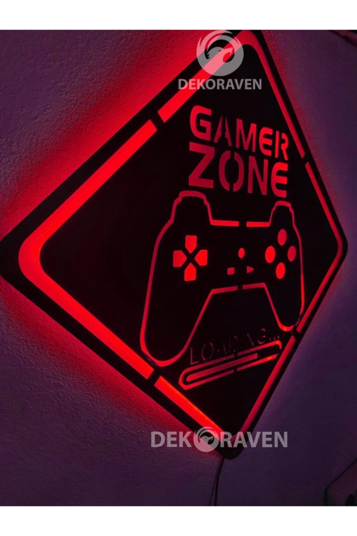 Gamer Zone Led Işıklı Ahşap Tablo