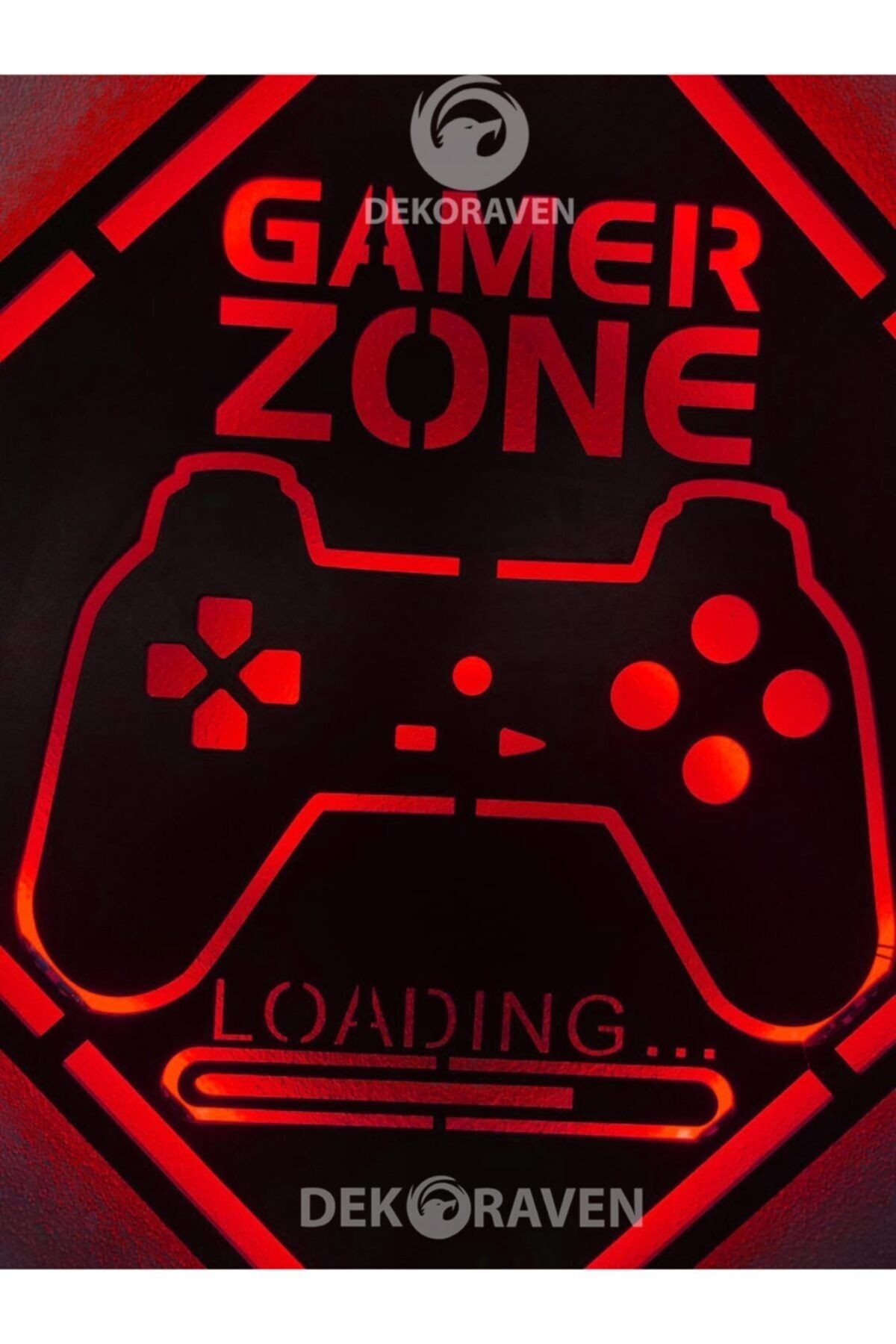 Gamer Zone Led Işıklı Ahşap Tablo