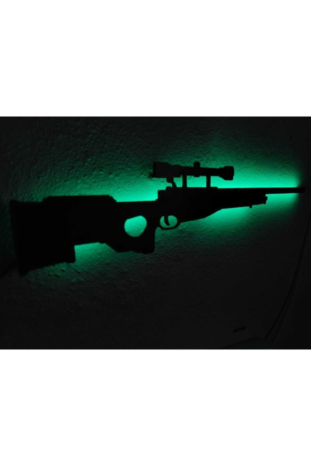 Awp Sniper Led Işıklı Ahşap Tablo