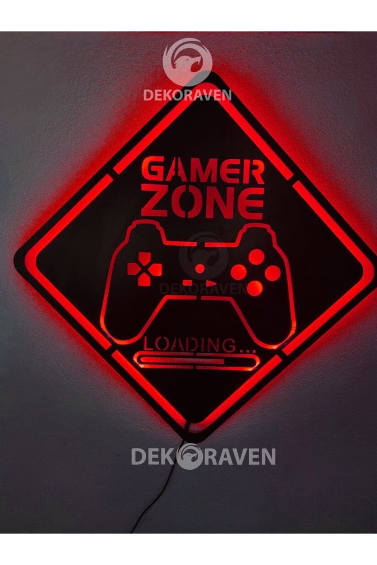 Gamer Zone Led Işıklı Ahşap Tablo