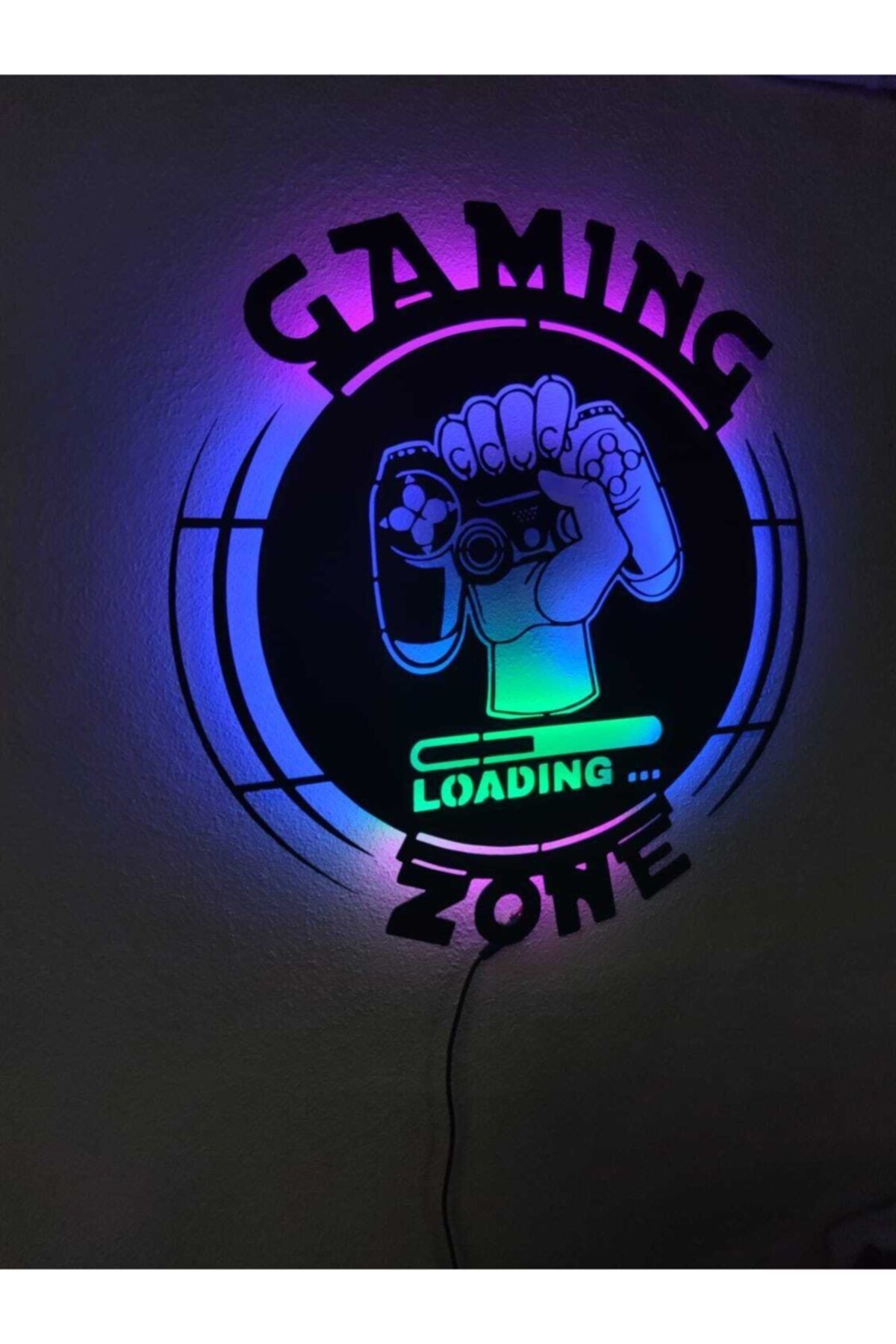 Gaming Zone Gamer Led Işıklı Ahşap Tablo