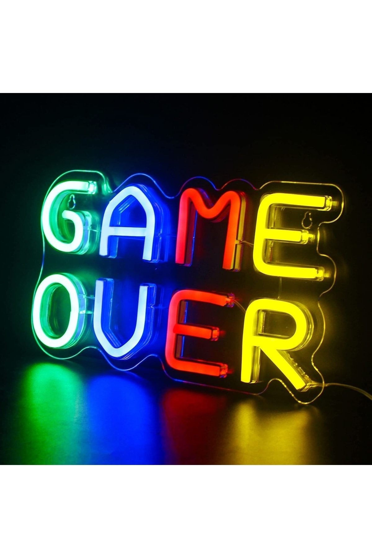 Game Over Neon Tabela Neon Yazı Dekoratif Aydınlatma Ve Gece Lambası