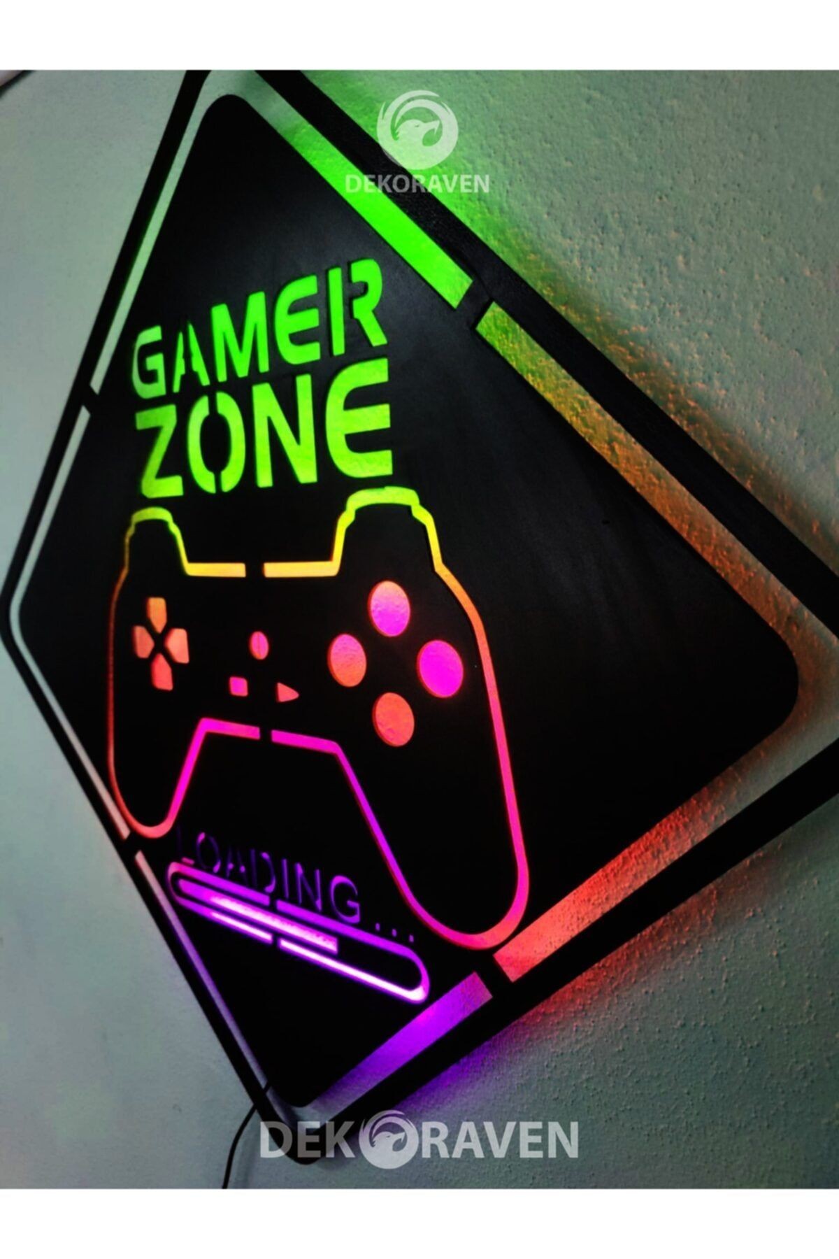 Gamer Zone Led Işıklı Ahşap Tablo