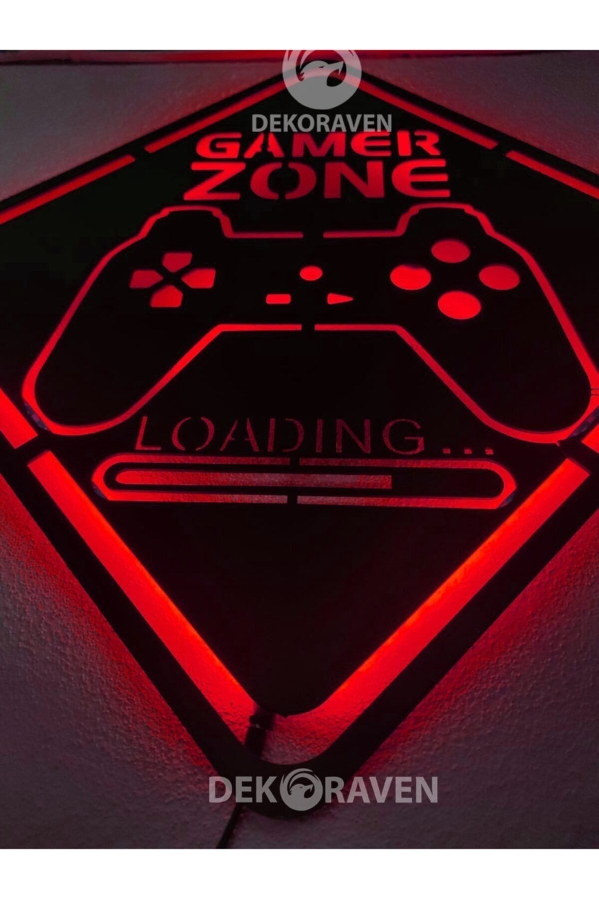 Gamer Zone Led Işıklı Ahşap Tablo